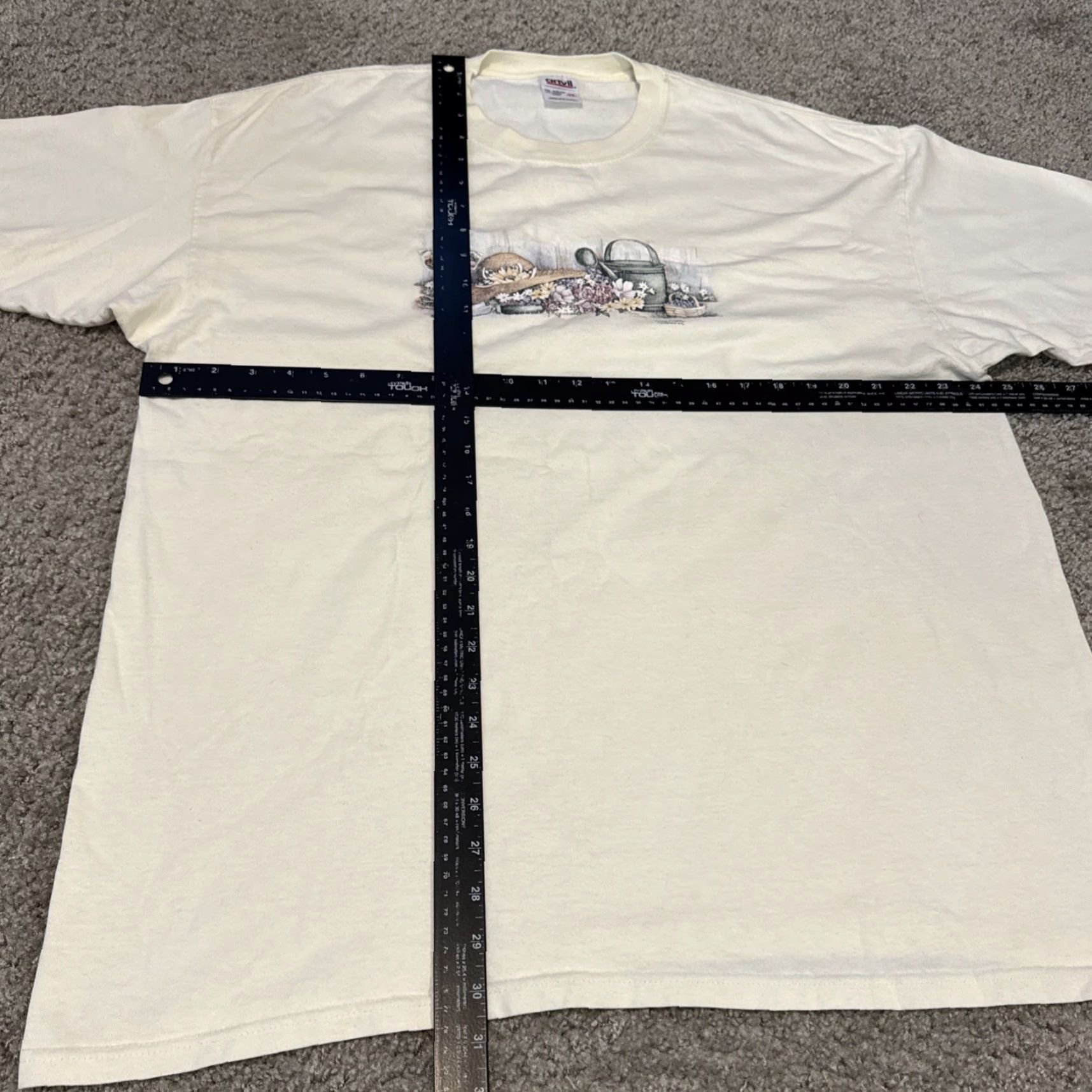 Anvil VINTAGE 90s Flowers Garden Art Nature T-Shirt Anvil Cream Unisex Adults 2XL Boys Girls Mens Womens Cute Light Yellow Size US XXL / EU 58 / 5 - 6 Thumbnail