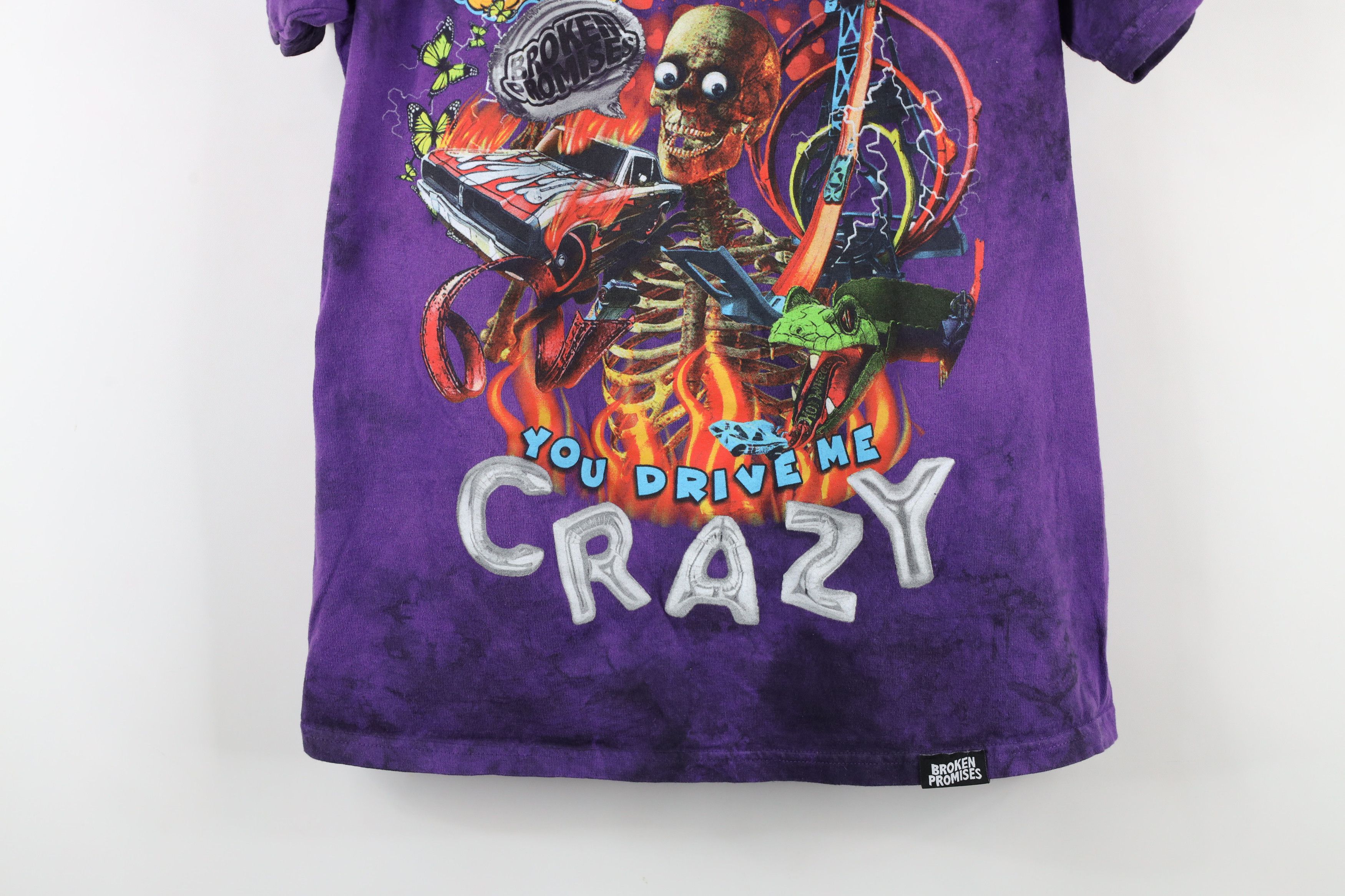 Vintage Broken Promises x Hot Wheels Spell Out Skeleton Fire T-Shirt Size US S / EU 44-46 / 1 - 3 Thumbnail