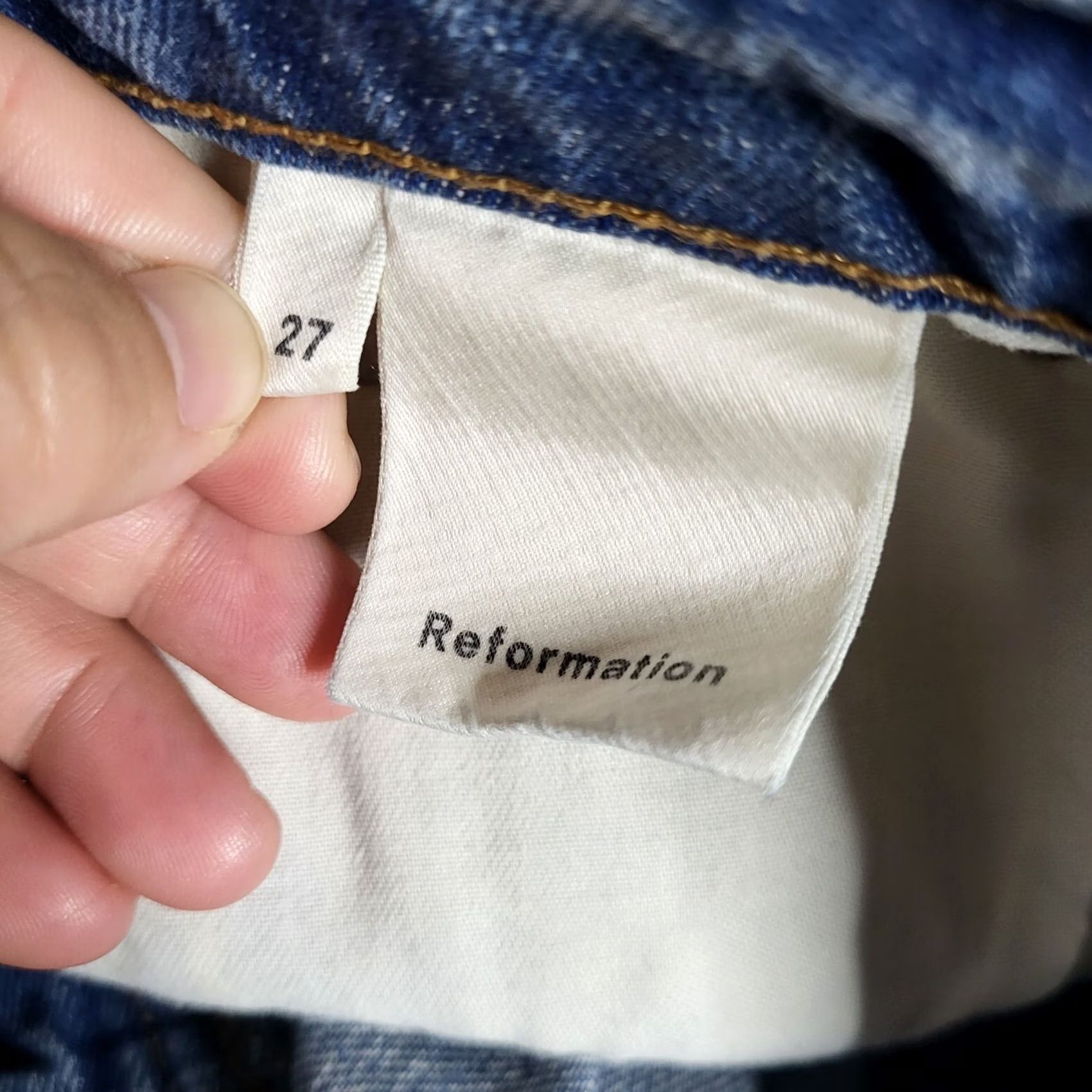 Reformation Reformation Jeans Main Rise Cigarette Wash Size 27 Blue Regular Size 27" / US 4 / IT 40 - 6 Thumbnail