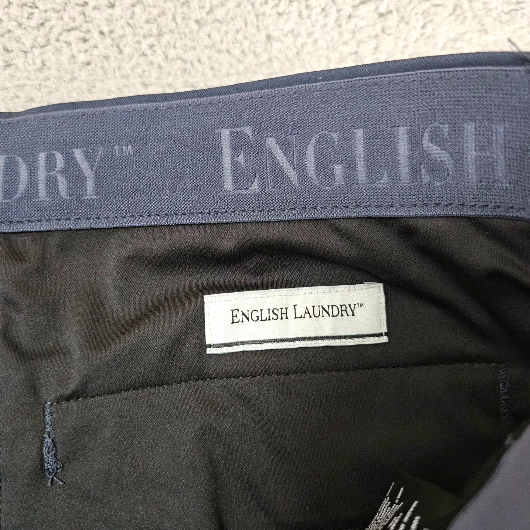 English Laundry English Laundry Pants Mens 32x32 Chino Beltless Fit Regular Blue Polyester Casual Workwear Size US 32 / EU 48 - 3 Thumbnail