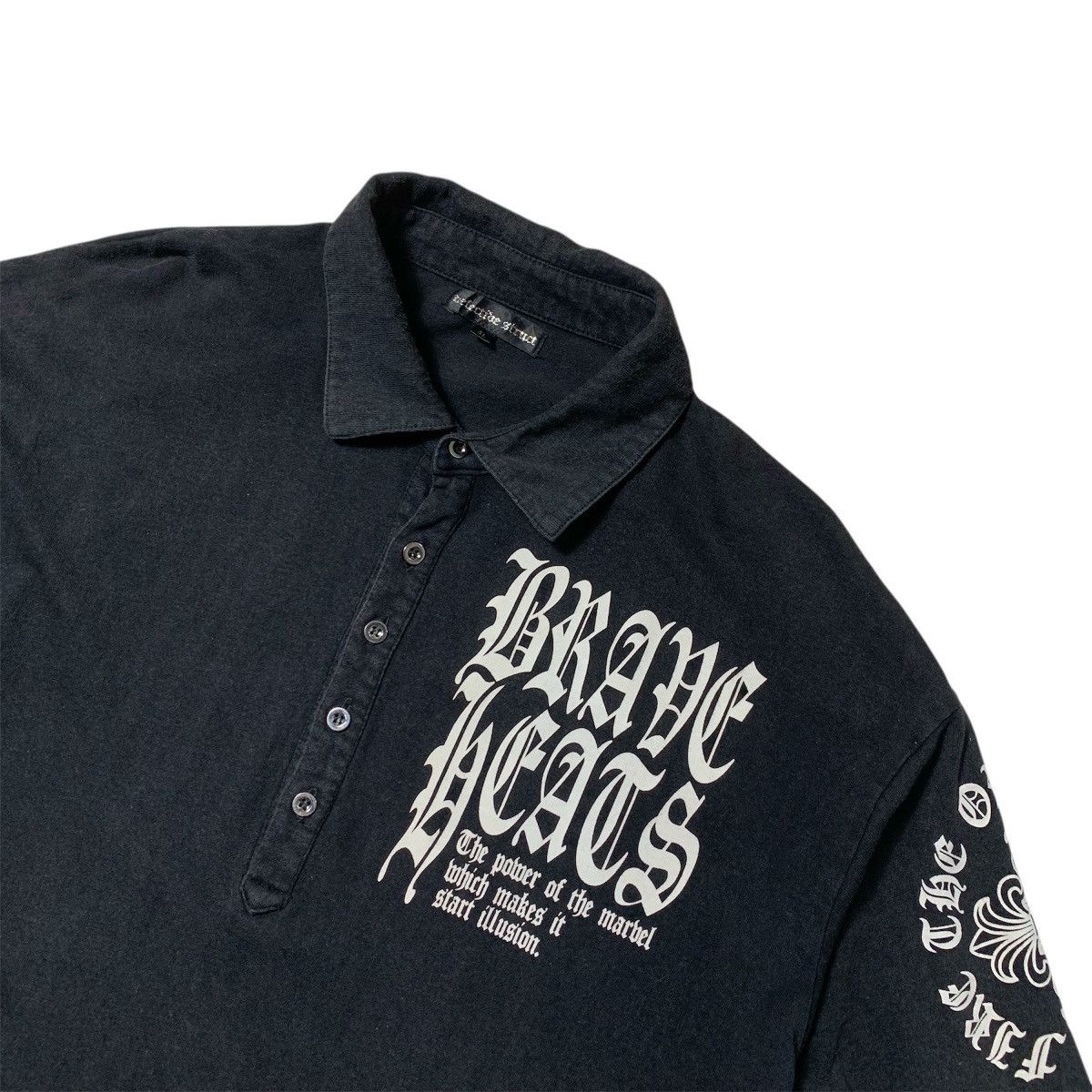 Japanese Brand Y2K Style Defective Struct Cross Punk Poem Polo Shirt Size US XXL / EU 58 / 5 - 5 Thumbnail