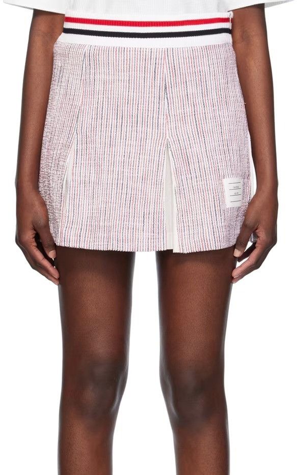 Thom Browne o1s22i1n0924 Tweed Seersucker Mini Skirt in Multicolor Size 27" / US 4 / IT 40 - 1 Thumbnail
