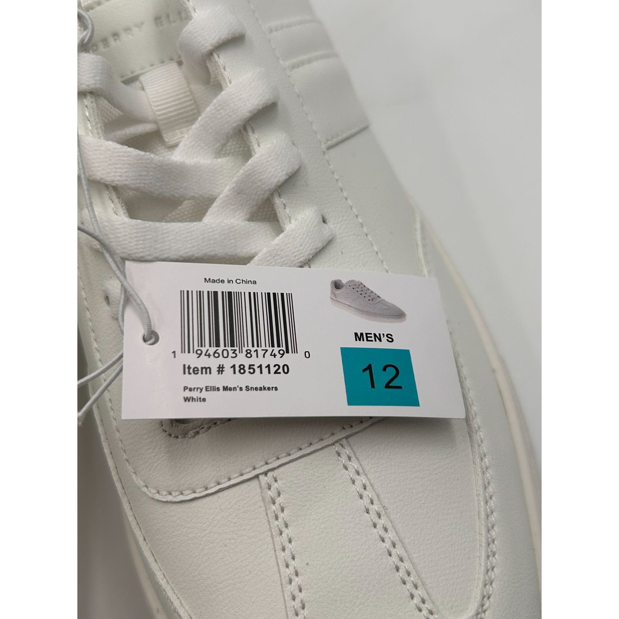 Perry Ellis Perry Ellis Portfolio White Low Top Sneakers Men US 12 Casua Size US 12 / EU 45 - 7 Thumbnail