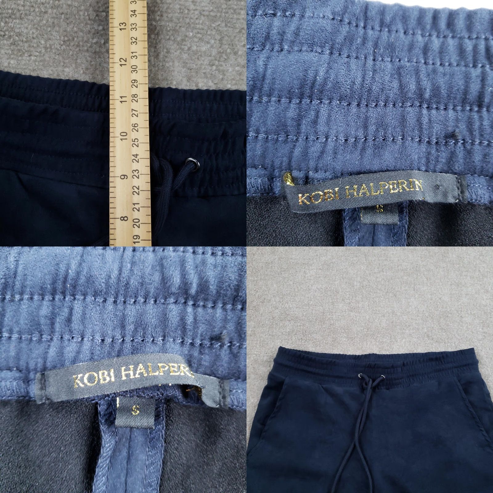 KOBI HALPERIN Kobi Halperin Pants Womens Small Navy Blue Faux Suede Joggers Pull On Lounge Size 28" / US 6 / IT 42 - 8 Thumbnail