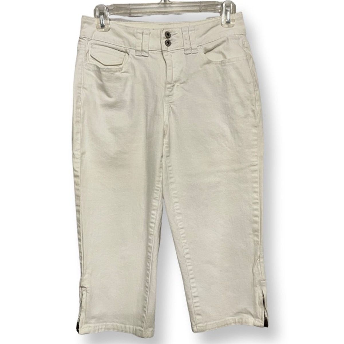 Other Vintage St. Johns Bay Capri Jeans White Ankle Zip Denim 6 Size 28" / US 6 / IT 42 - 1 Thumbnail