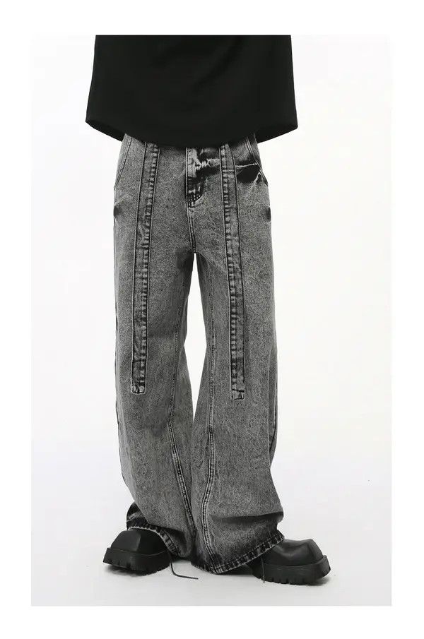 VIBE American high street lace-up colorblock jeans Size US 34 / EU 50 - 4 Thumbnail