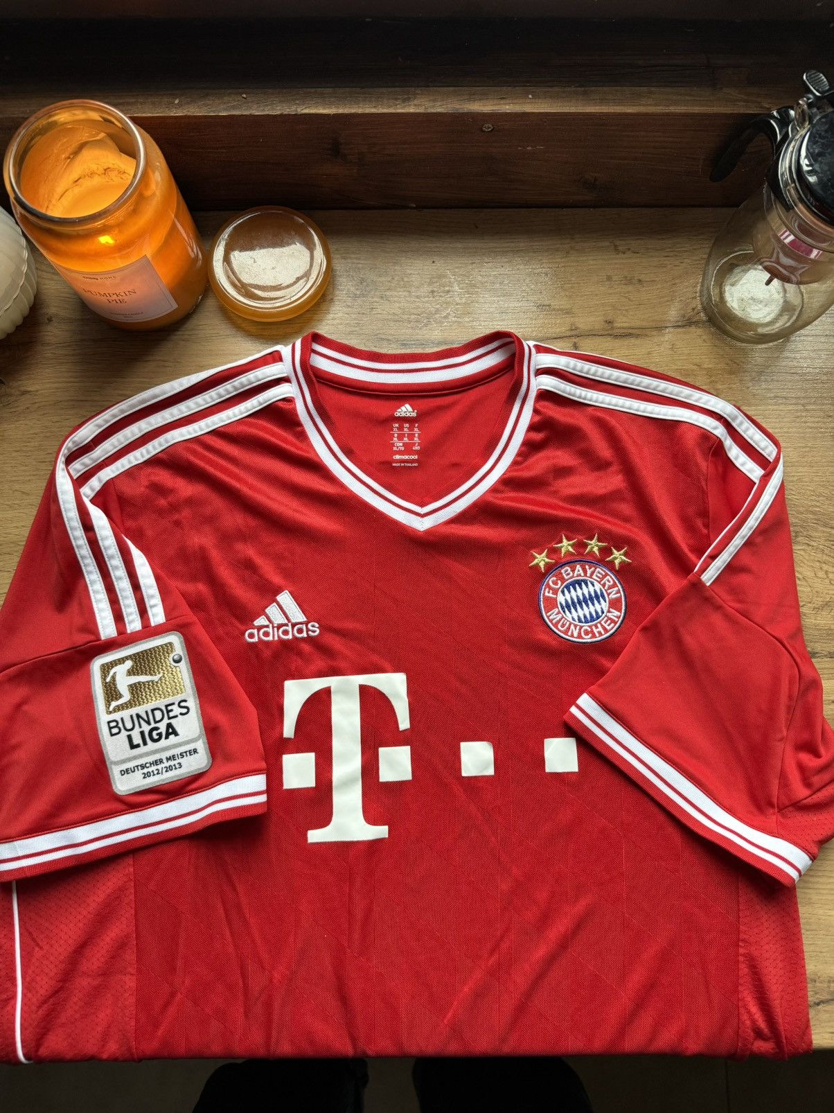 Adidas 2012 Adidas Bayern Munchen red soccer jersey bundesliga Size US XL / EU 56 / 4 - 1 Thumbnail