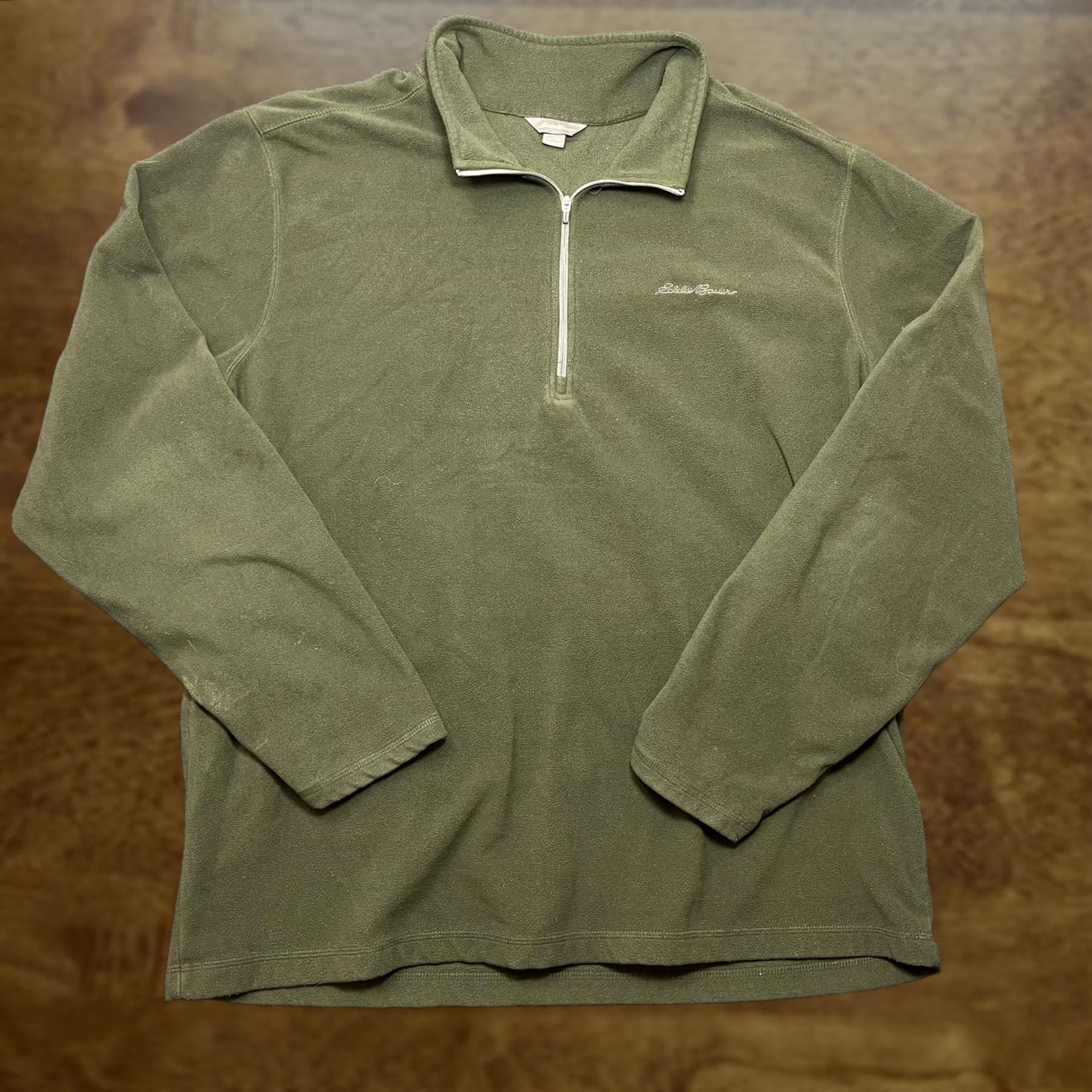 Eddie Bauer Eddie Bauer Mens XLT Green 1/4 Zip Fleece Mock Neck Pullover Outdoor Top Shirt Size US XL / EU 56 / 4 - 1 Thumbnail