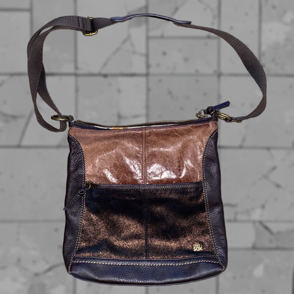 The Sak THE SAK Shoulder Bag Brown Leather Purse/Handbag Medium Adjustable Strap Women’s Bag Brown Size ONE SIZE - 1 Thumbnail