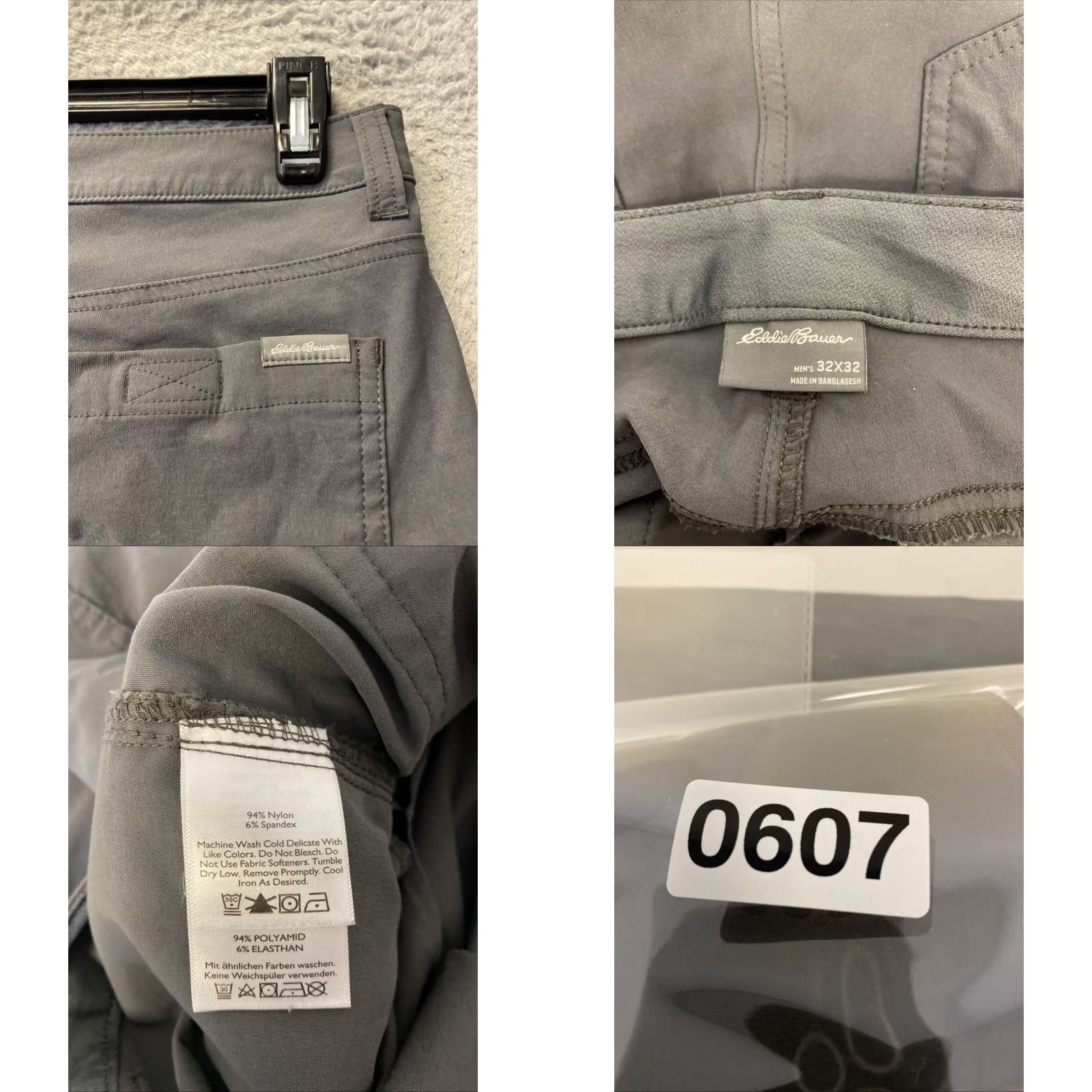 Eddie Bauer Eddie Bauer Stretch Pants Mens 32x32 Dark Gray Chino Straight Regular 5-Pocket Travel Hiking Casual Logo Zipper Front Flat Size US 32 / EU 48 - 8 Thumbnail