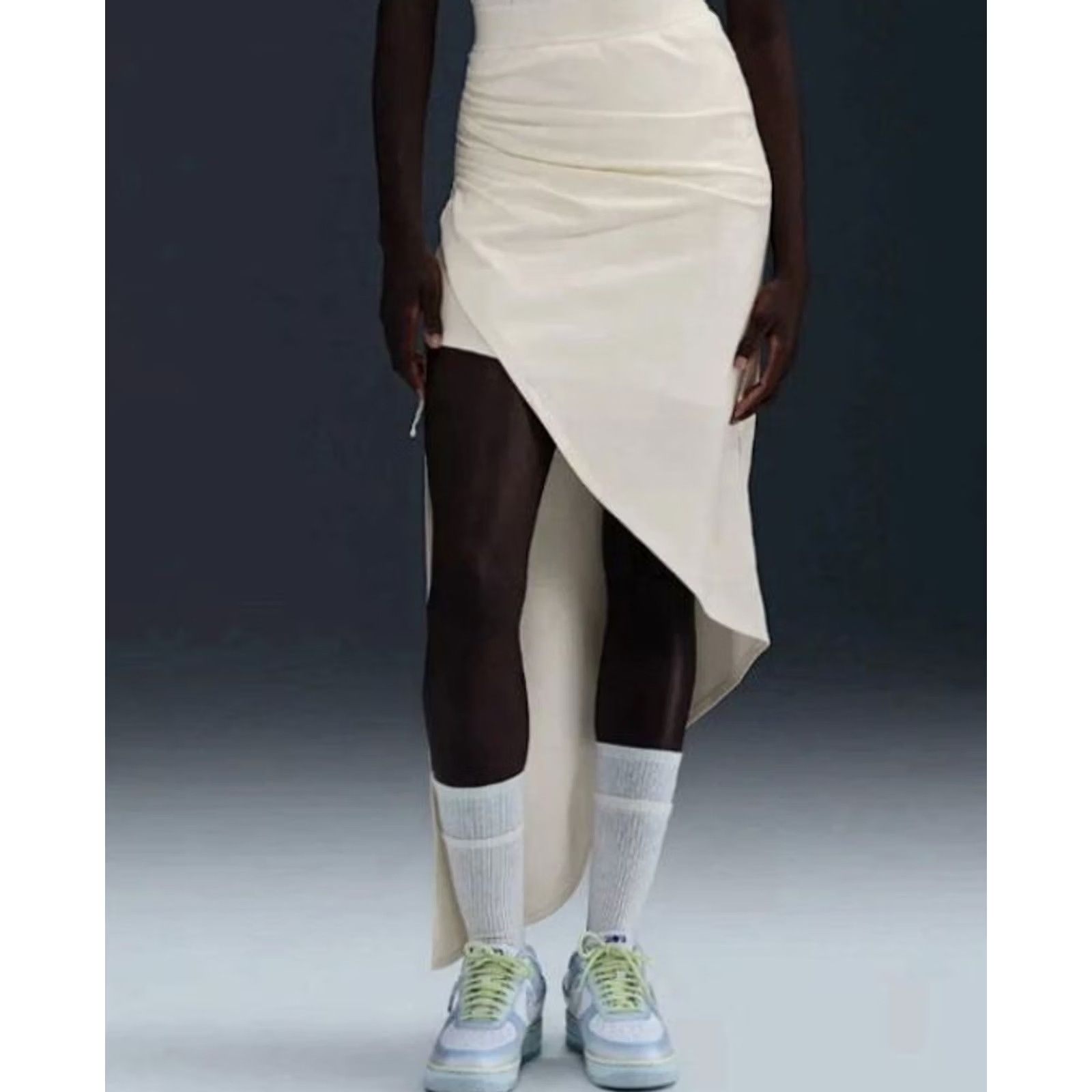 Nike NIKE X Serena Williams Design Side Ruched Maxi Skirt WOMENS L Sail Logo Midi Skirt 90s? (Note: Original contains no decade; omit) Size 36" / US 14 / IT 50 - 2 Thumbnail