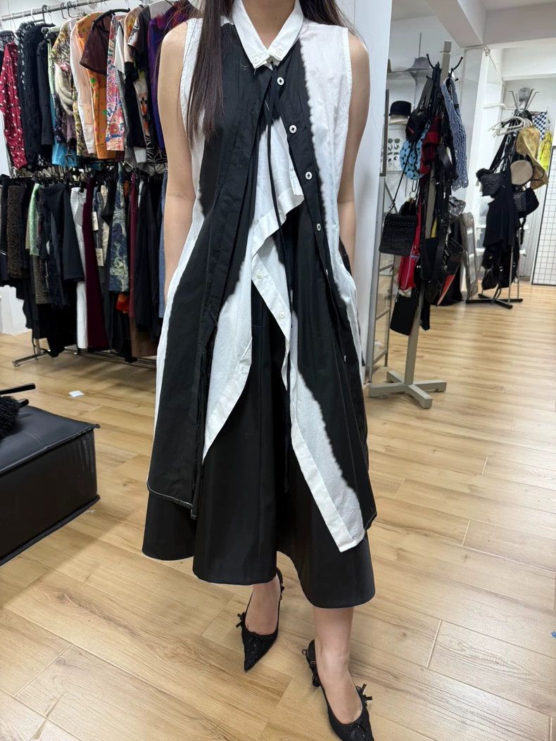Ann Demeulemeester Ann demeulemeester Ink Patchwork Double Button Strap Up Ve Size XS / US 0-2 / IT 36-38 - 8 Thumbnail