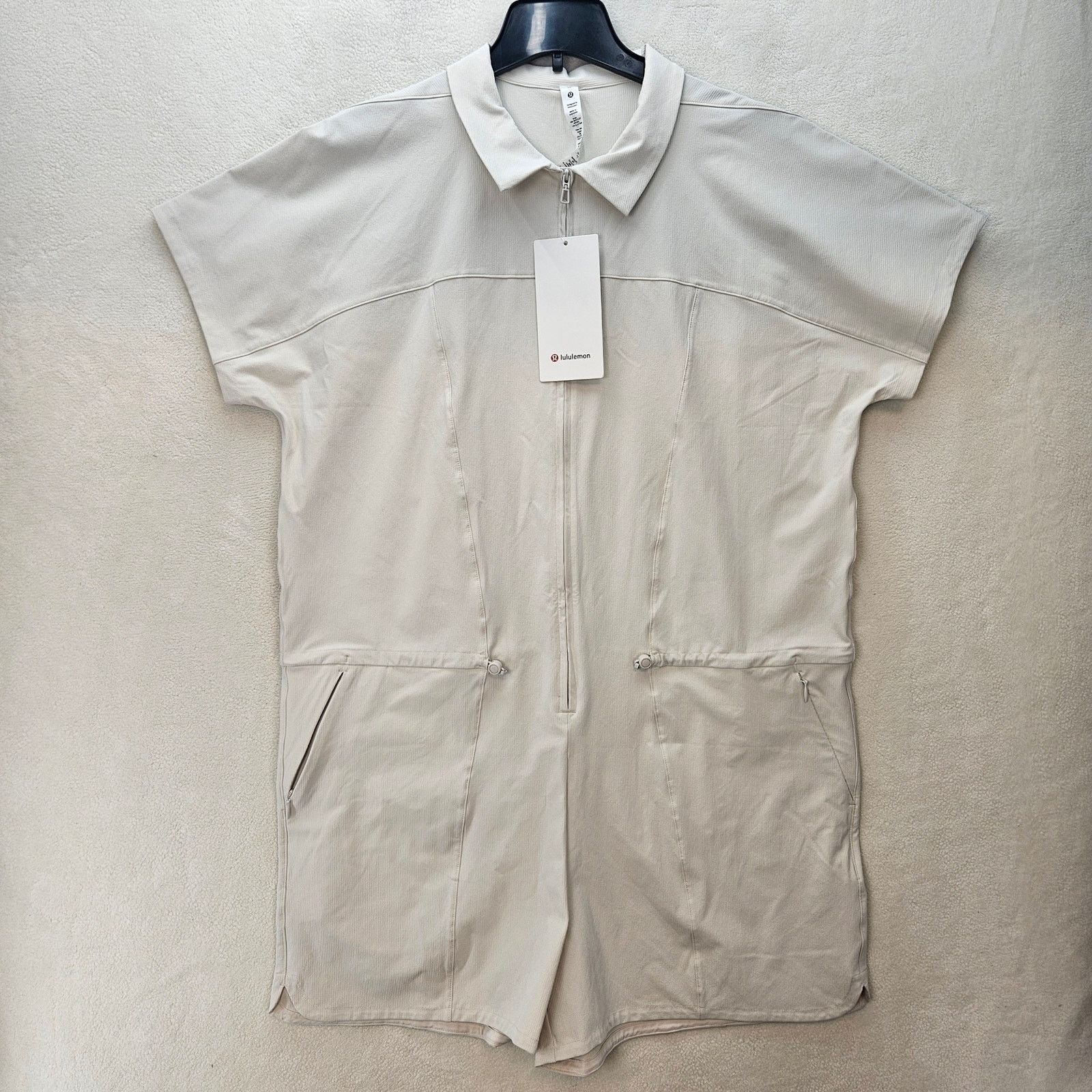 Lululemon LULULEMON WOMEN'S 10 STRETCH RIB POCKETED ROMPER WHITE RARE Size 32" / US 10 / IT 46 - 1 Thumbnail