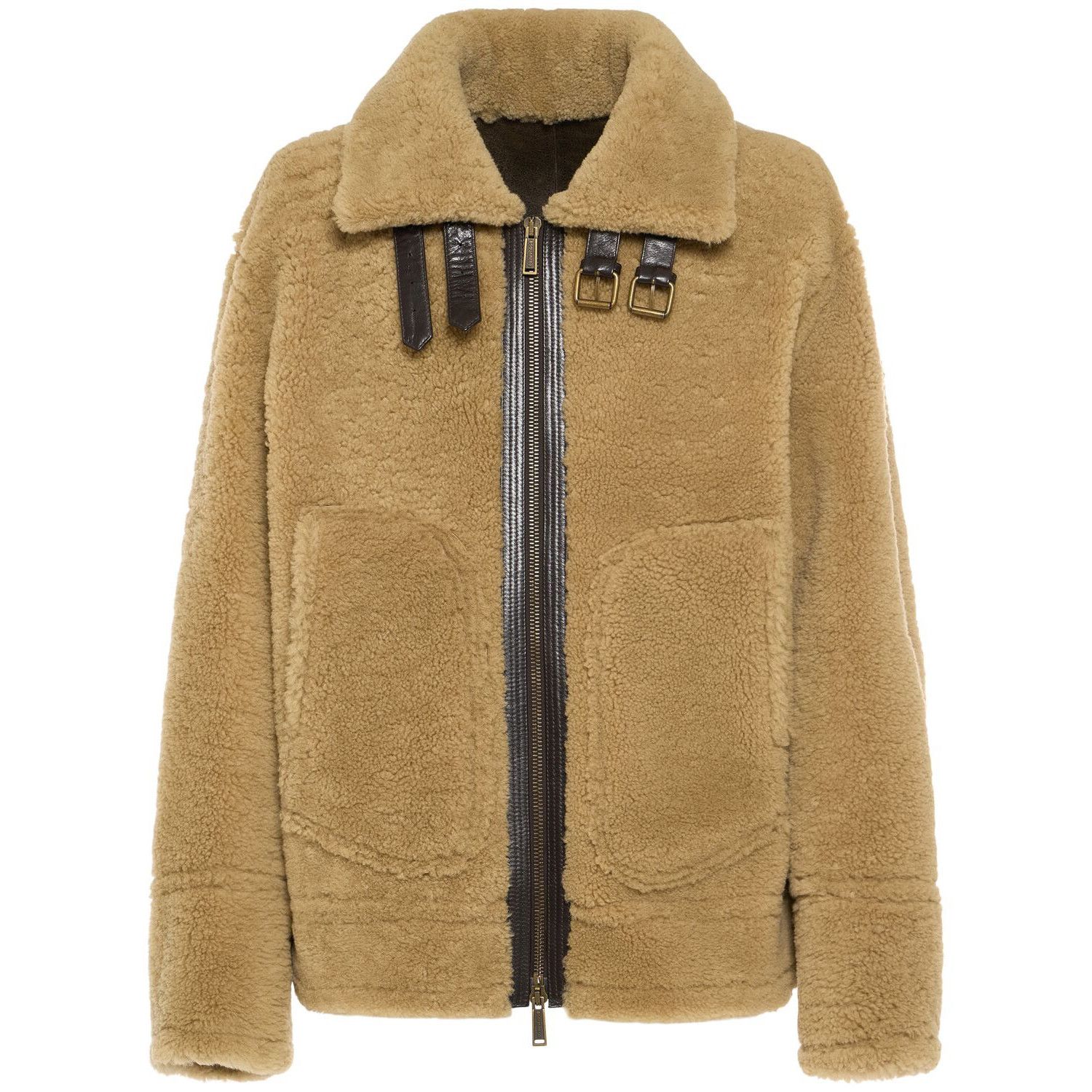 Dsquared2 DSQUARED2 Beige Shearling Aviator Jacket New & Authentic (Me Size US M / EU 48-50 / 2 - 1 Thumbnail