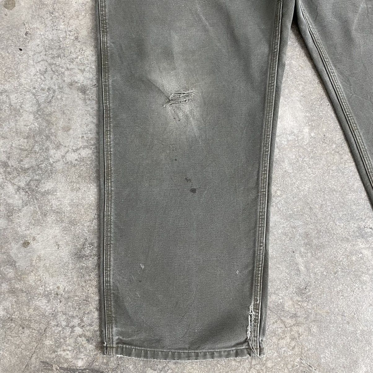 Carhartt VTG Carhartt Faded Moss Green Ripped Carpenter Pants Size US 37 - 8 Thumbnail