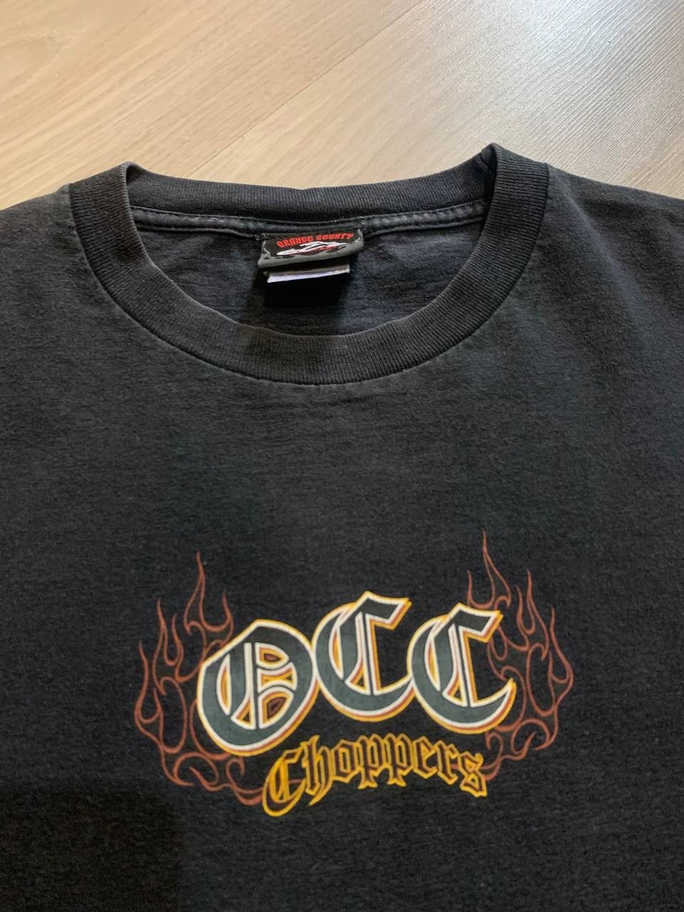 Vintage × West Coast Choppers Vintage Orange County Choppers Y2K Flame Faded Tee Shirt Size US L / EU 52-54 / 3 - 5 Thumbnail