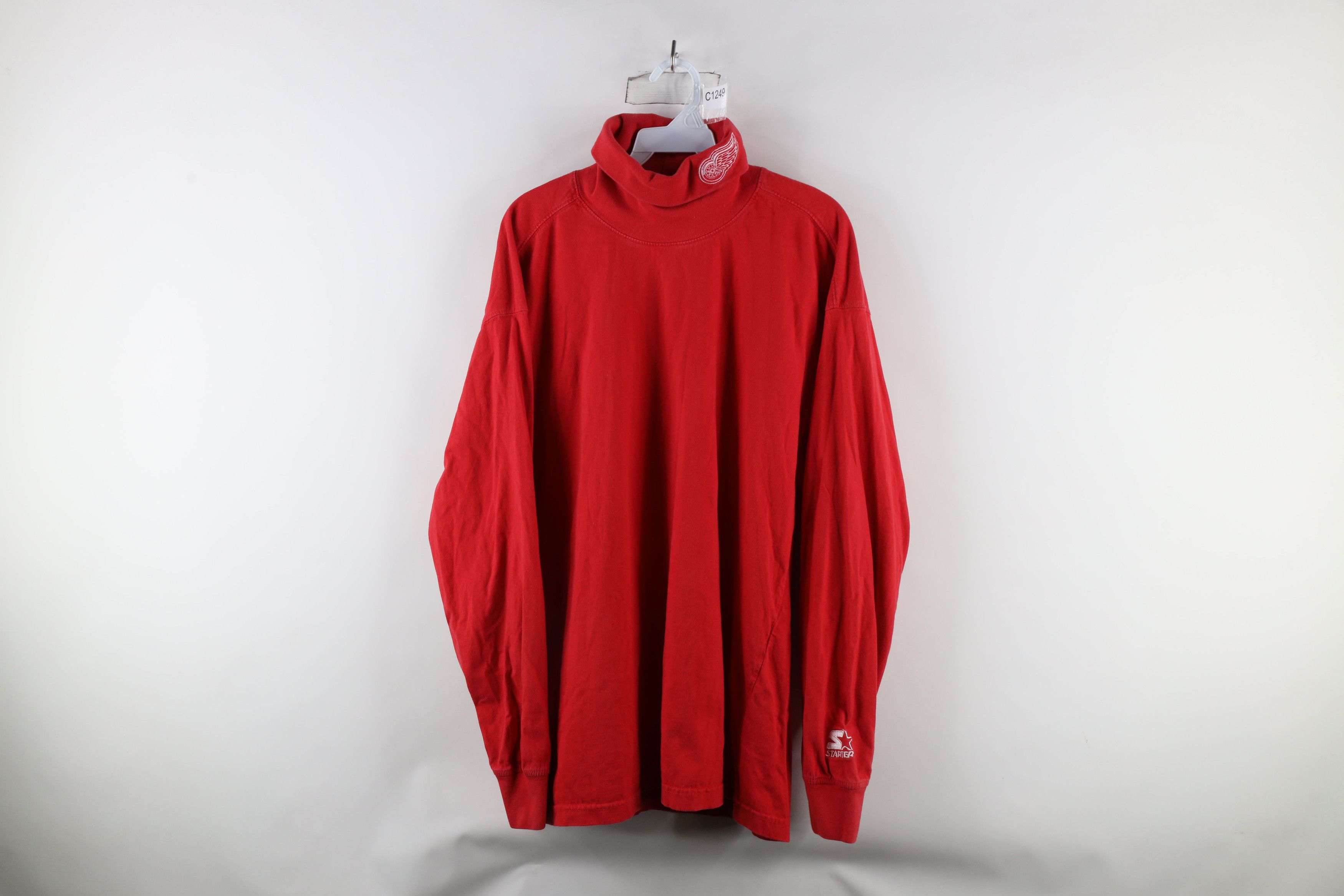 Starter × Vintage Vintage 90s Starter Red Wings Hockey Turtleneck T-Shirt Size US XL / EU 56 / 4 - 1 Thumbnail