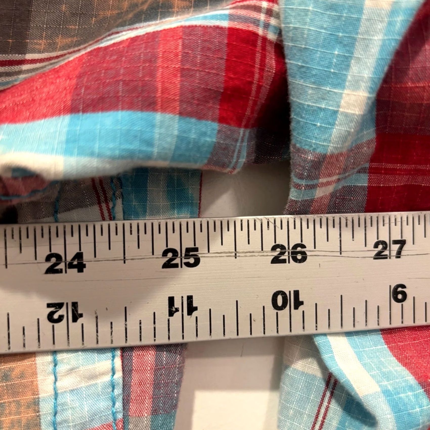 BKE BKE Mens XXL Athletic Fit Plaid Western Button Down Shirt Red Blue Patch Size US XXL / EU 58 / 5 - 6 Thumbnail