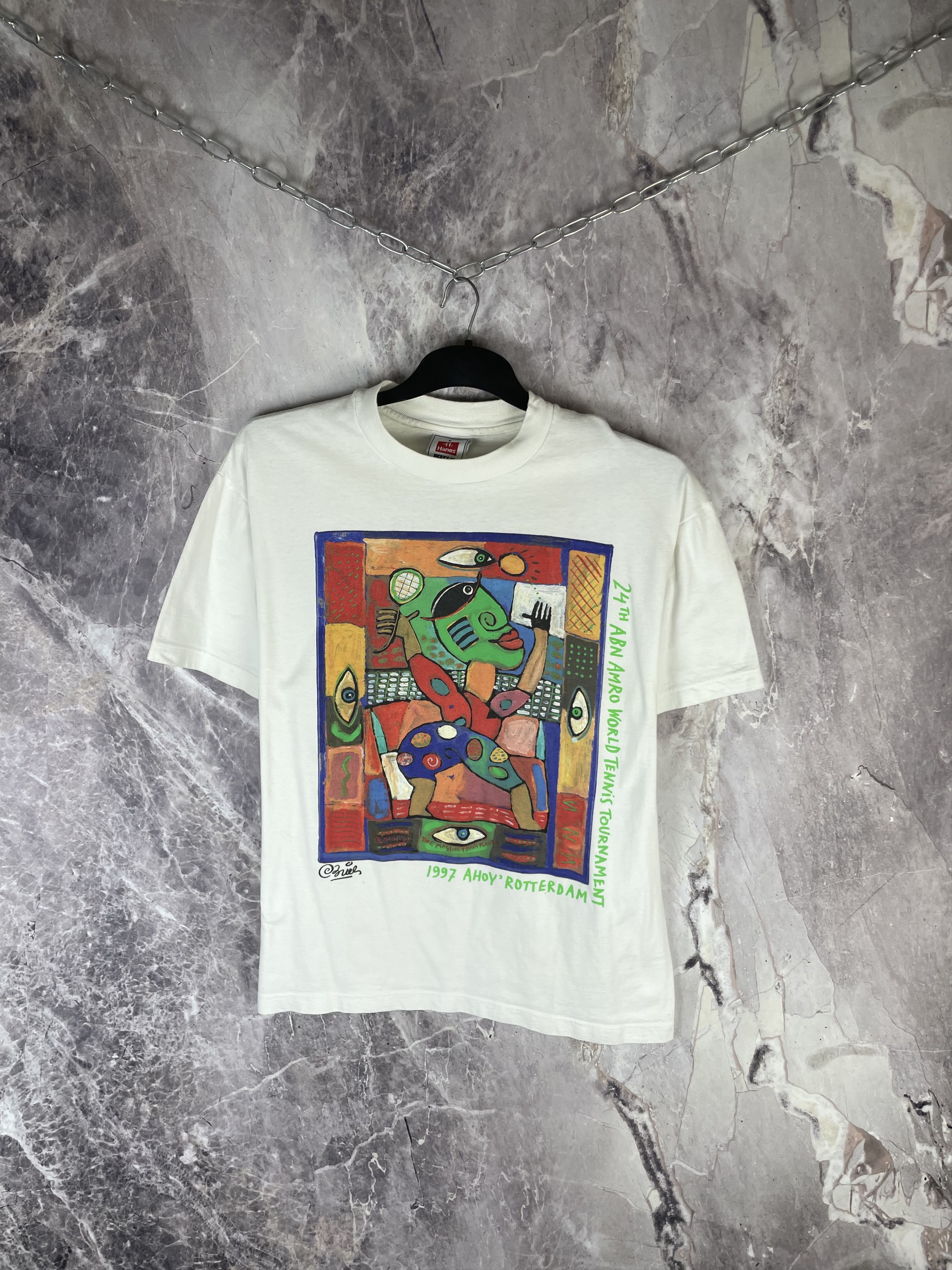 Vintage Vintage 1997 Abn Amro World Tennis Rotterdam Tee Size US L / EU 52-54 / 3 - 2 Thumbnail