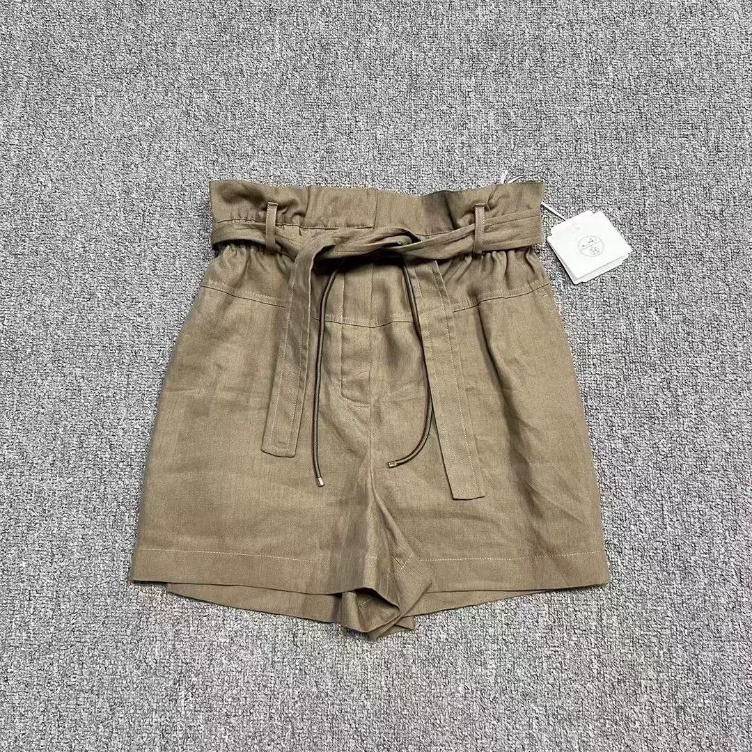 Hermes Hermes Brown Linen Silk Blend Shorts Size US 38 / EU 54 - 1 Thumbnail