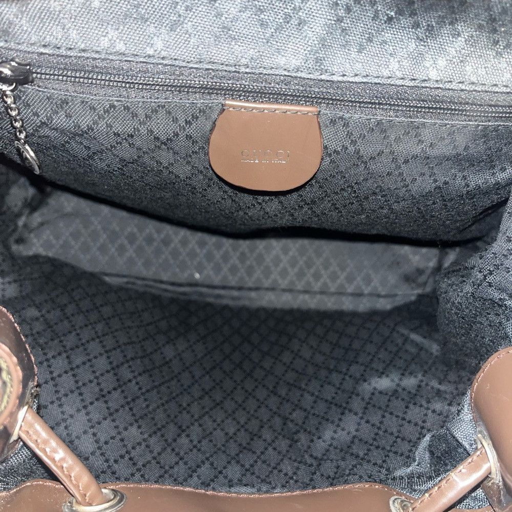Gucci Gucci 2 Way Bamboo Chocolate Nylon/Patent Leather Backpack Size ONE SIZE - 4 Thumbnail