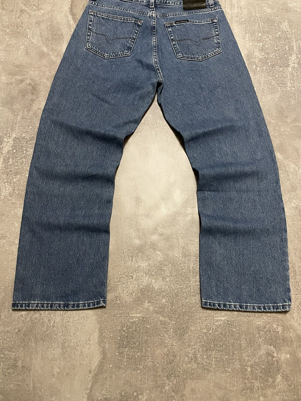 Harley Davidson × Vintage Vintage Harley Davidson Buggy Blue Denim Jeans Y2K 34/30 Size US 34 / EU 50 - 18 Thumbnail