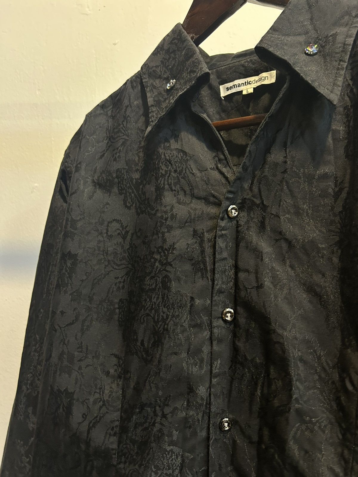 If Six Was Nine Gothic Punk Button Up Diamond Semanticdesign Size US L / EU 52-54 / 3 - 4 Thumbnail