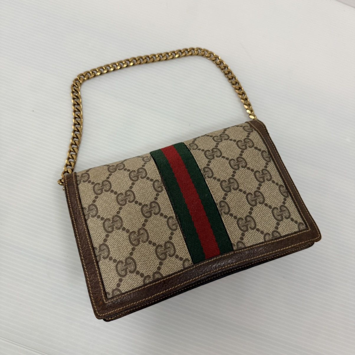 Gucci Gucci Monogram Vintage Clutch Chain Pochette Bag Size ONE SIZE - 3 Thumbnail