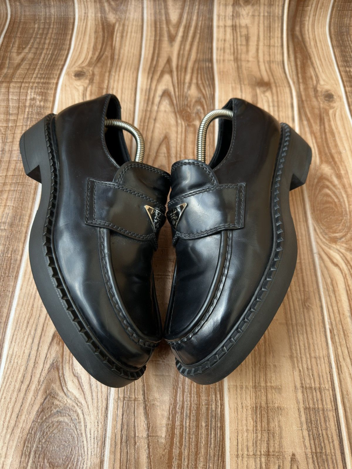 Prada Prada Brushed Leather Logo Loafers Size US 7.5 / EU 40-41 - 7 Thumbnail