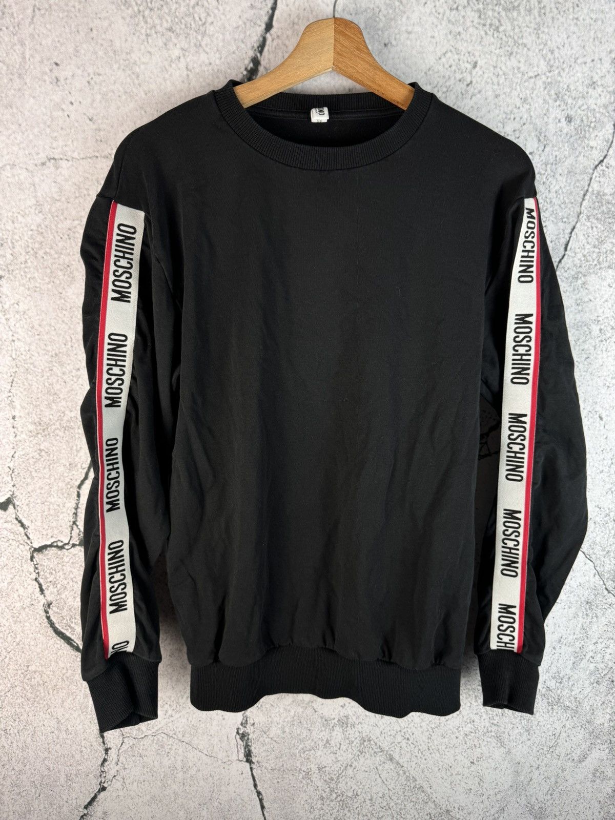 Moschino Moschino Stripes Black Crewneck Sweatshirt L Size US XS / EU 42 / 0 - 1 Thumbnail