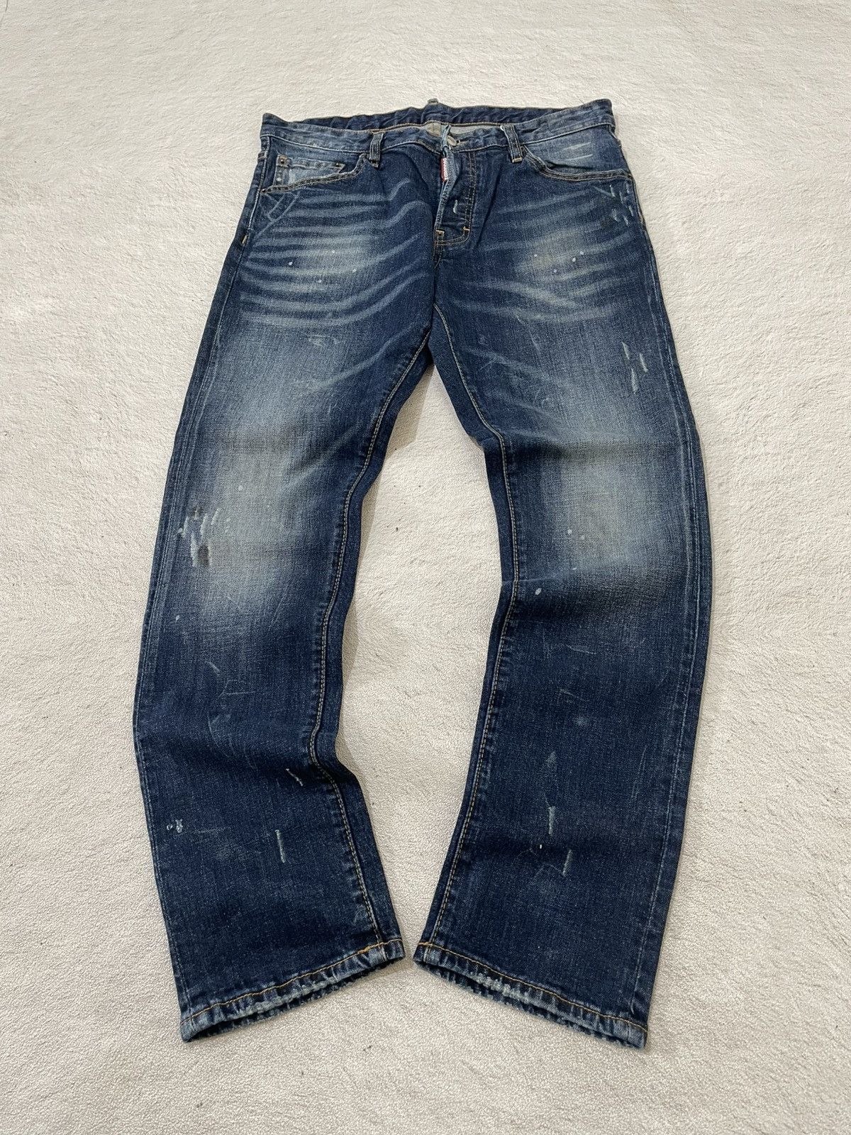 Japanese Brand 00s Dsquared Archival Mudwash Denim Distressed Y2K Japan Size US 33 - 1 Thumbnail