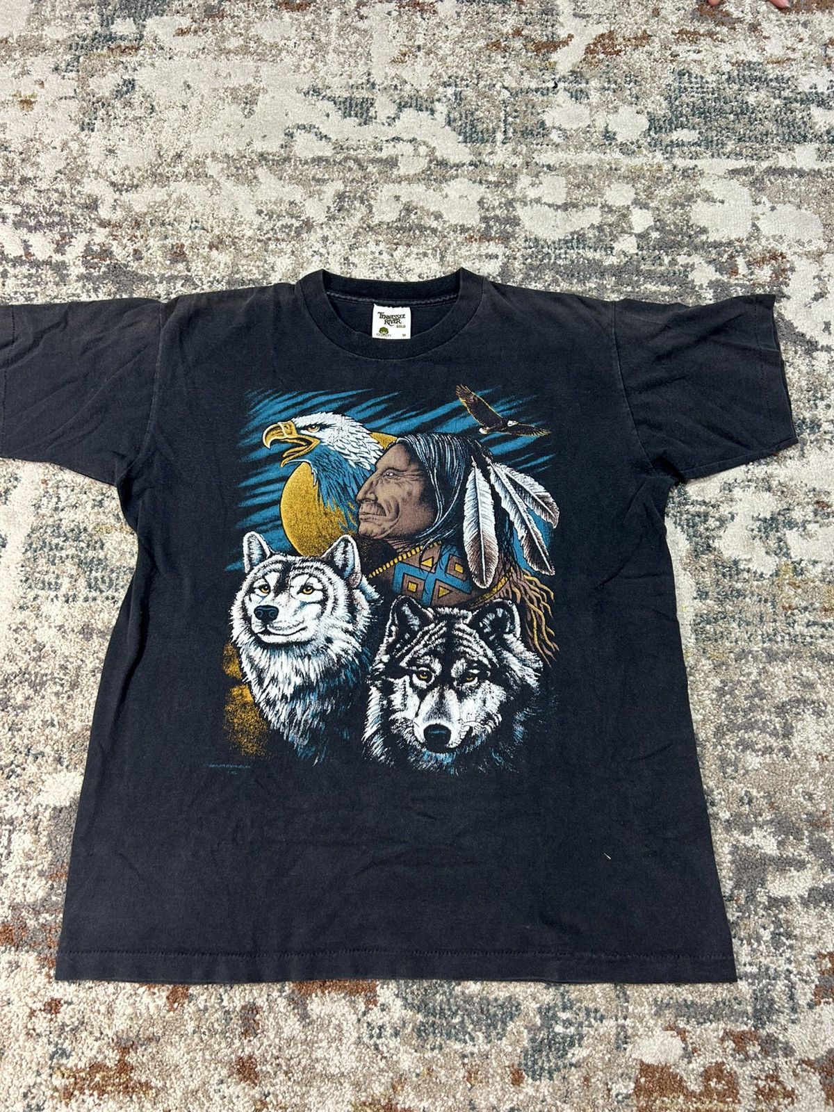 Vintage 90s Native American Single Stitch Tee Size US M / EU 48-50 / 2 - 1 Thumbnail