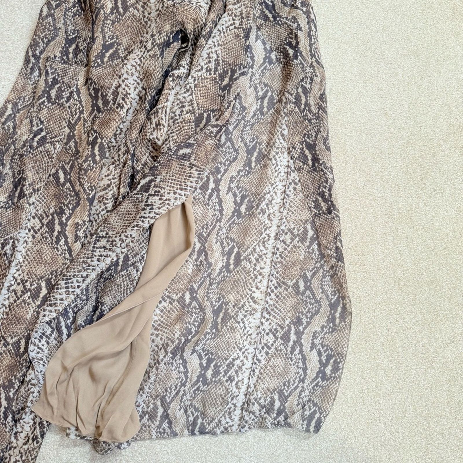 Ralph Lauren Purple Label Ralph Lauren Python Print Silk Chiffon Palazzo Pants Women 4 Size 27" / US 4 / IT 40 - 6 Thumbnail