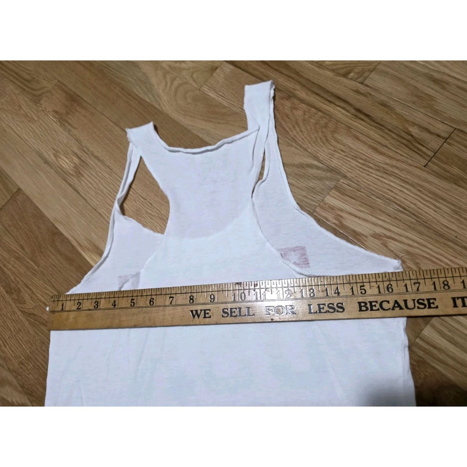 Vintage Modern Lux Tank Top Women’s XL White USA Distressed Look Tank Top Sleeveless Scoop Neck Pullover Casual Regular Size XL / US 12-14 / IT 48-50 - 5 Thumbnail