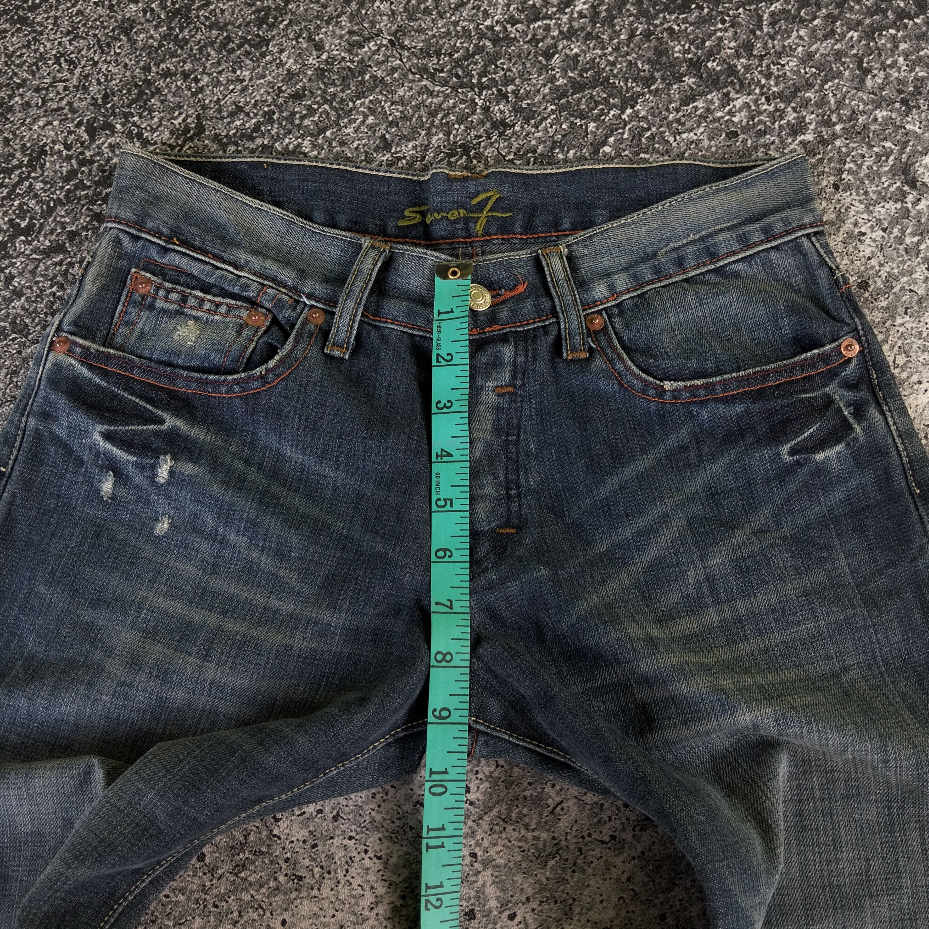 7 For All Mankind 7 For All Mankind Flared Button Fly Blue Wash Faded Jeans Size US 30 / EU 46 - 16 Thumbnail