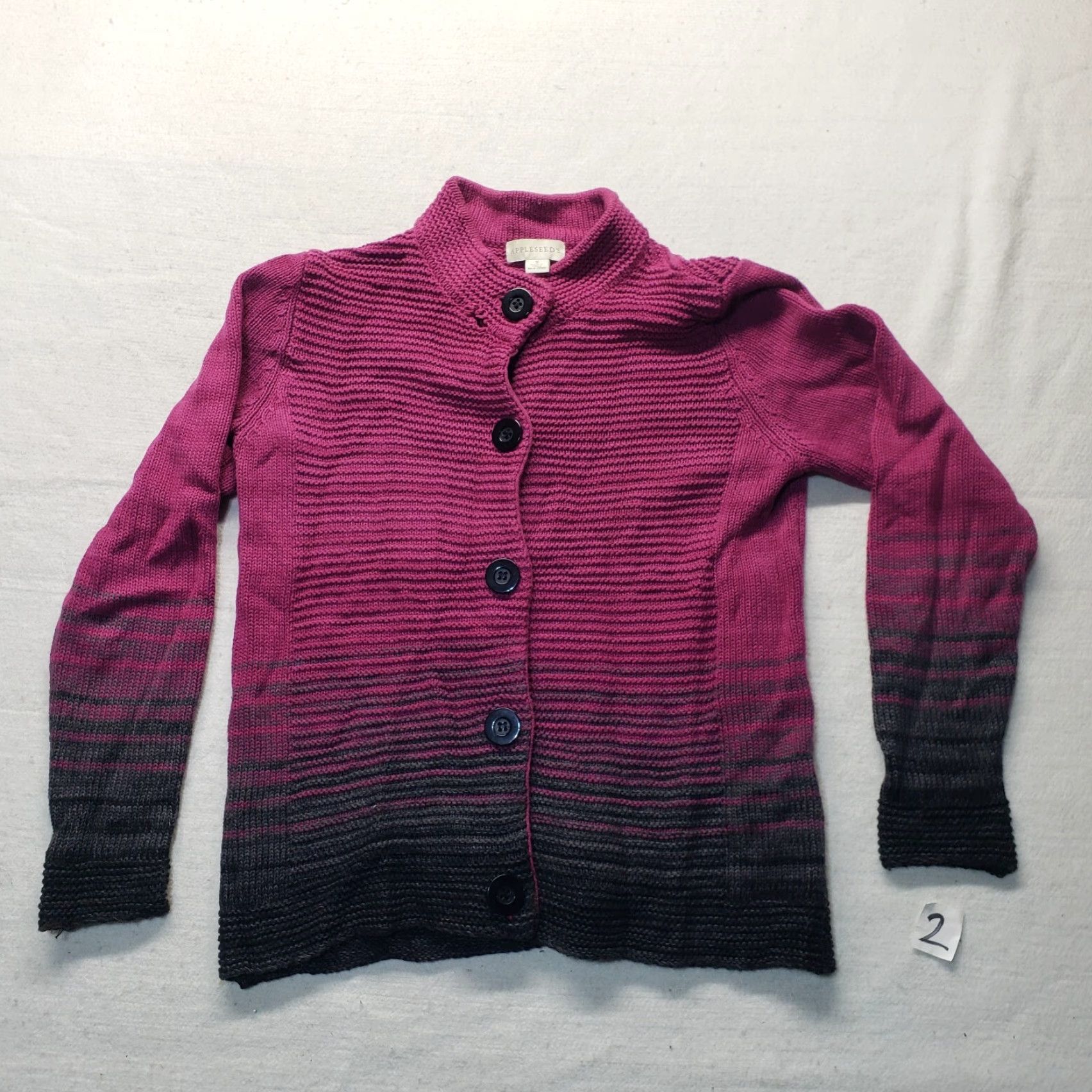 Vintage Appleseed's Purple Cardigan Sweater Long Sleeve Women's S Purple Button Up Cardigan Sweater 100% Acrylic Knit Vintage: No Women Size S / US 4 / IT 40 - 2 Thumbnail