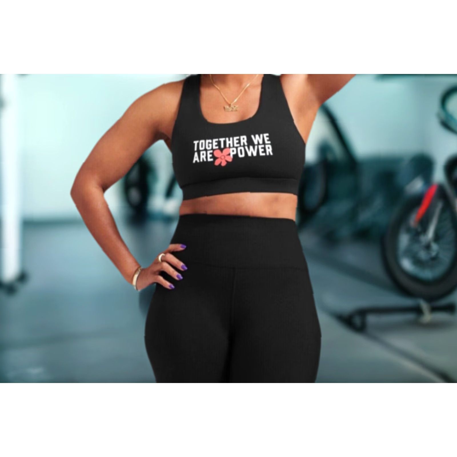 Vintage PELOTON Sports Bra Together We Are Power Womens Black 3X NWT Advance Sophia Adjustable Padded Racerback High Support Size ONE SIZE - 2 Thumbnail