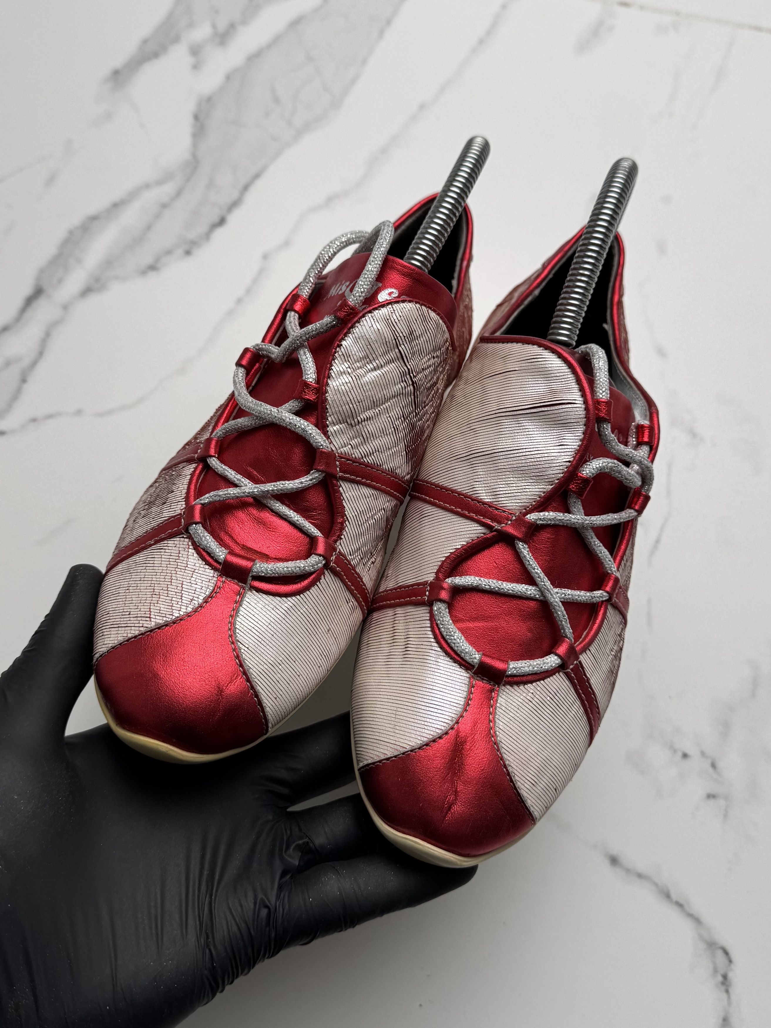 Vintage Vintage Red Metallic Casual Lace Up Comfort Walking Shoes Size US 7 / IT 37 - 8 Thumbnail
