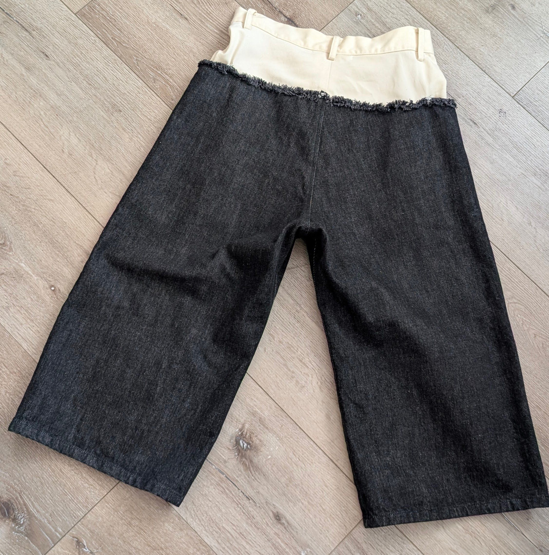 Limi Feu LIMI FEU black and bleached denim crop pant Size 31" - 2 Thumbnail