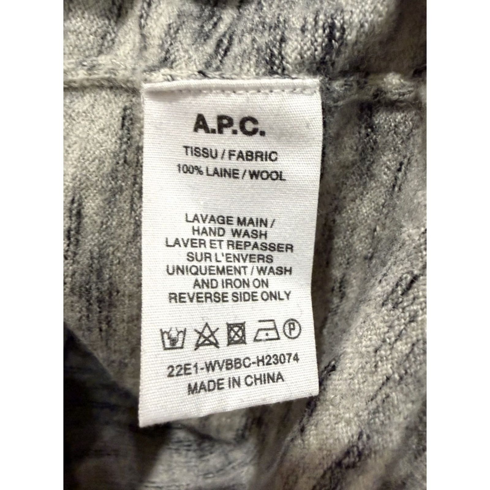 A.P.C. A.P.C. Gray Wool Knit Crew Neck Men's Pullover Sweater Long Sleeve Size Large Size US L / EU 52-54 / 3 - 4 Thumbnail