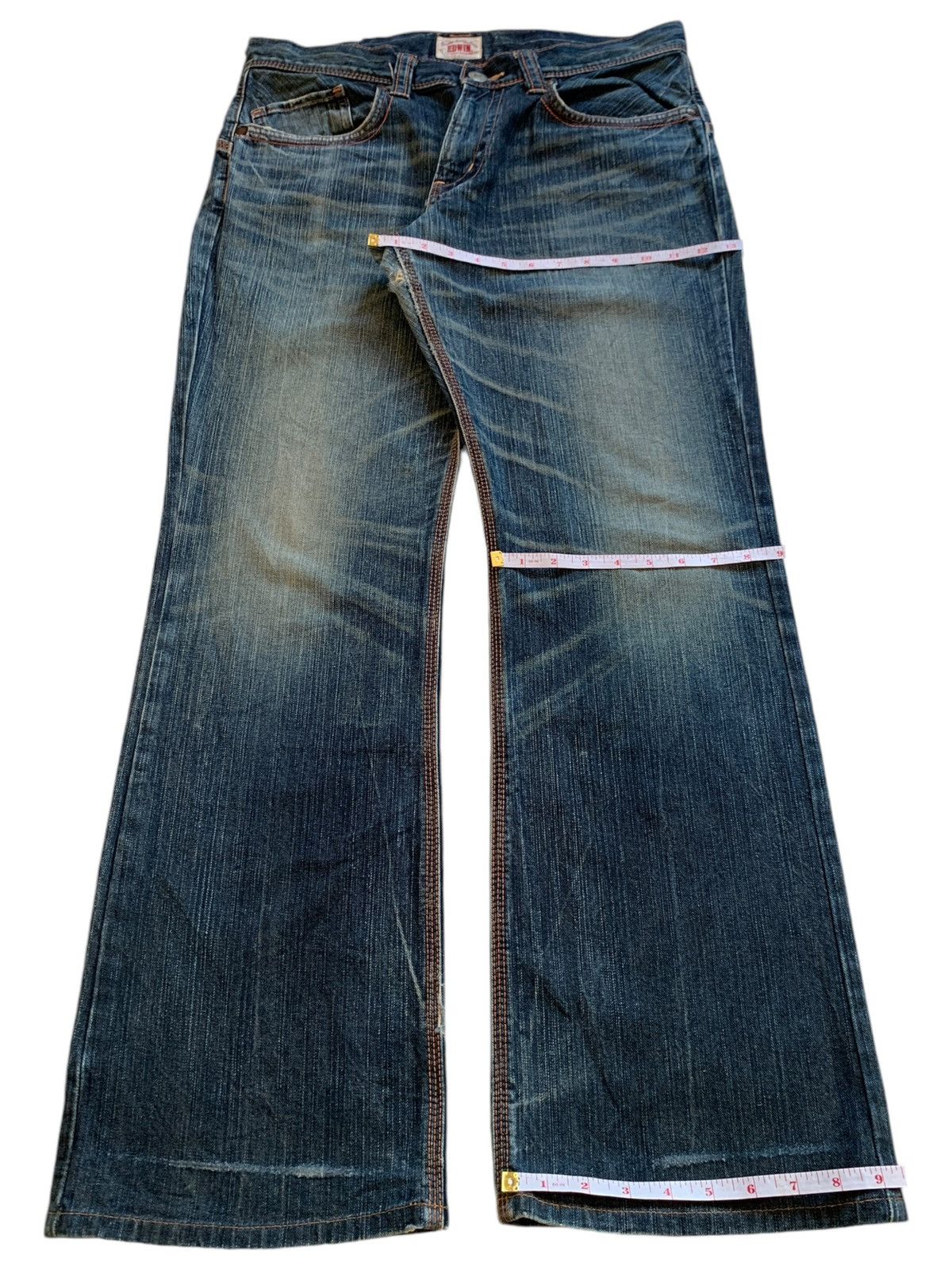Edwin Exclusive Vintage Edwin Mud Wash Buckle Back Bootcut Jeans Size US 35 - 15 Thumbnail