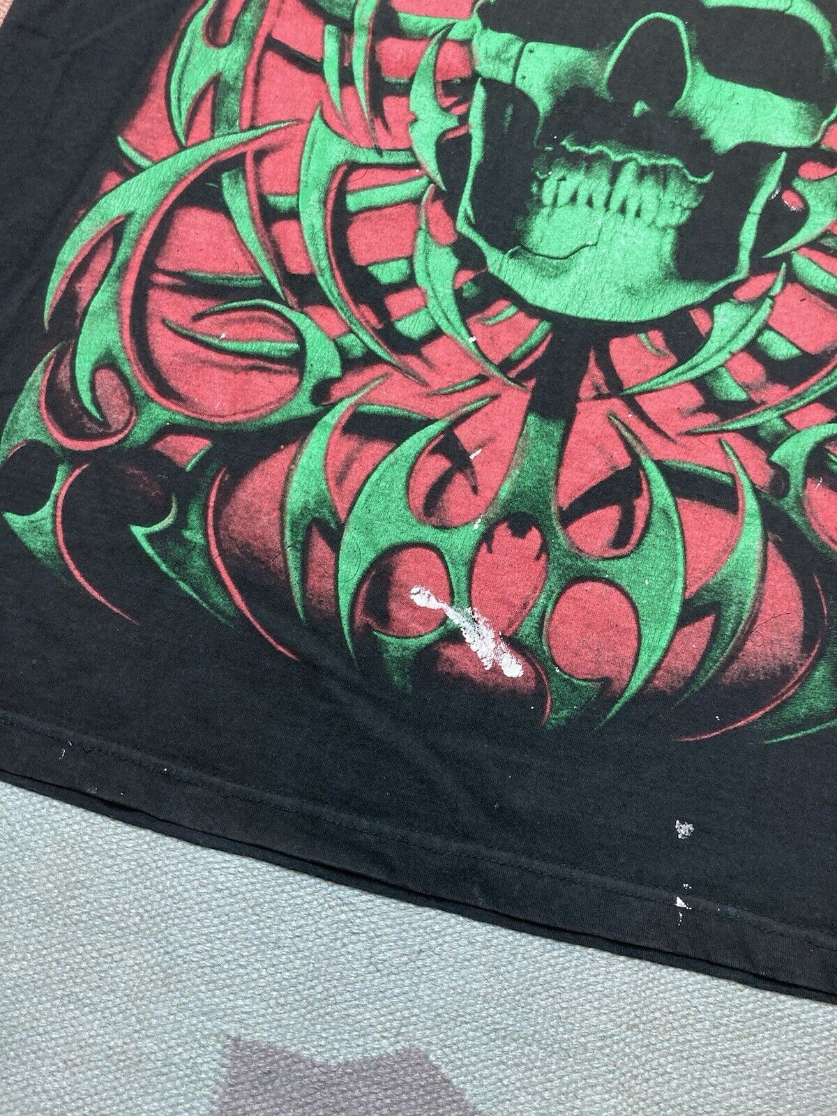 Vintage VTG 90s t shirt skull tribal grunge double sided skater XXL Size US XXL / EU 58 / 5 - 2 Thumbnail