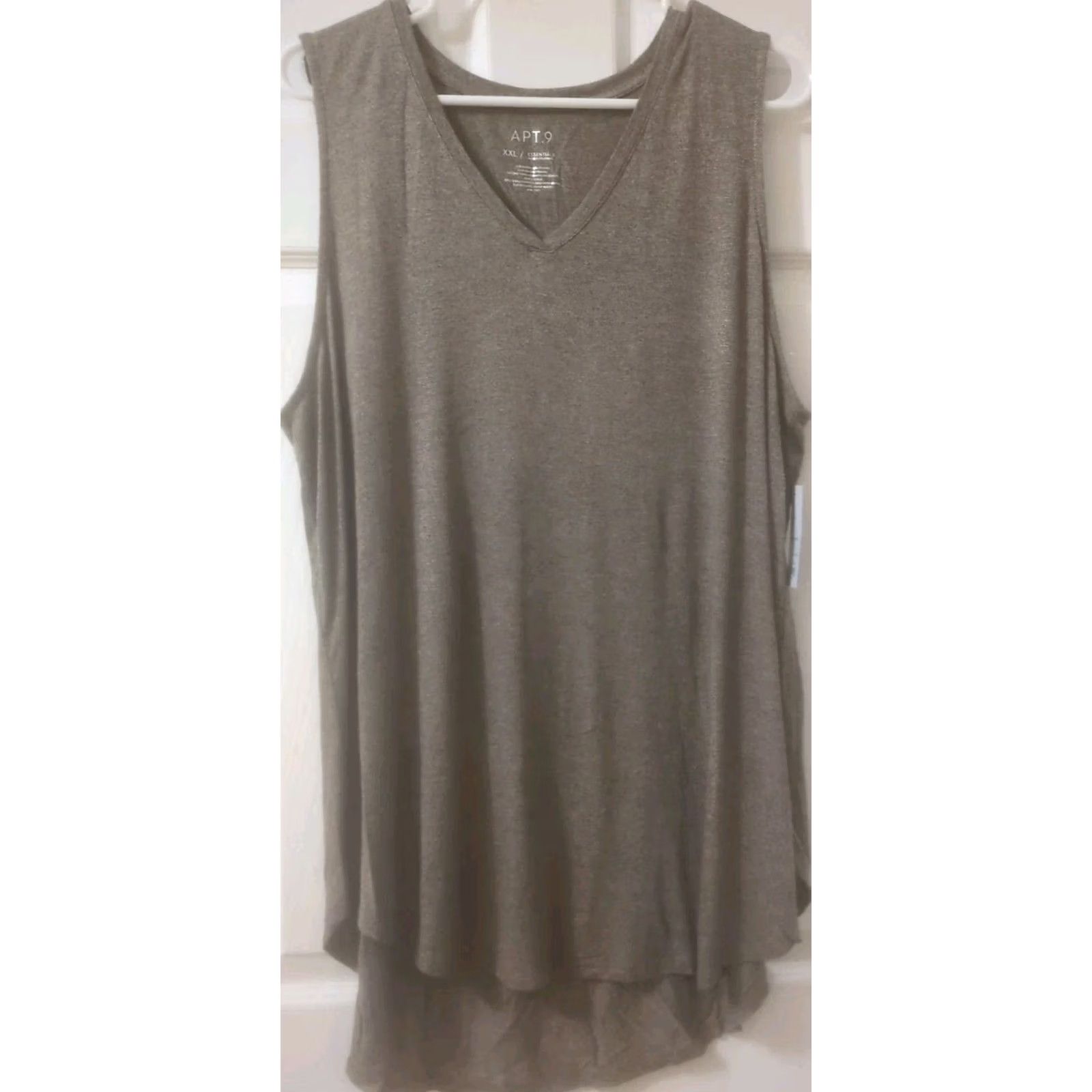 Essentials Apt 9 Tunic Tank Top Women Plus Size 2XL Sleeveless V-Neck Brown NWT Tank Top Tunic Size XXL / US 16-18 / IT 52-54 - 2 Thumbnail