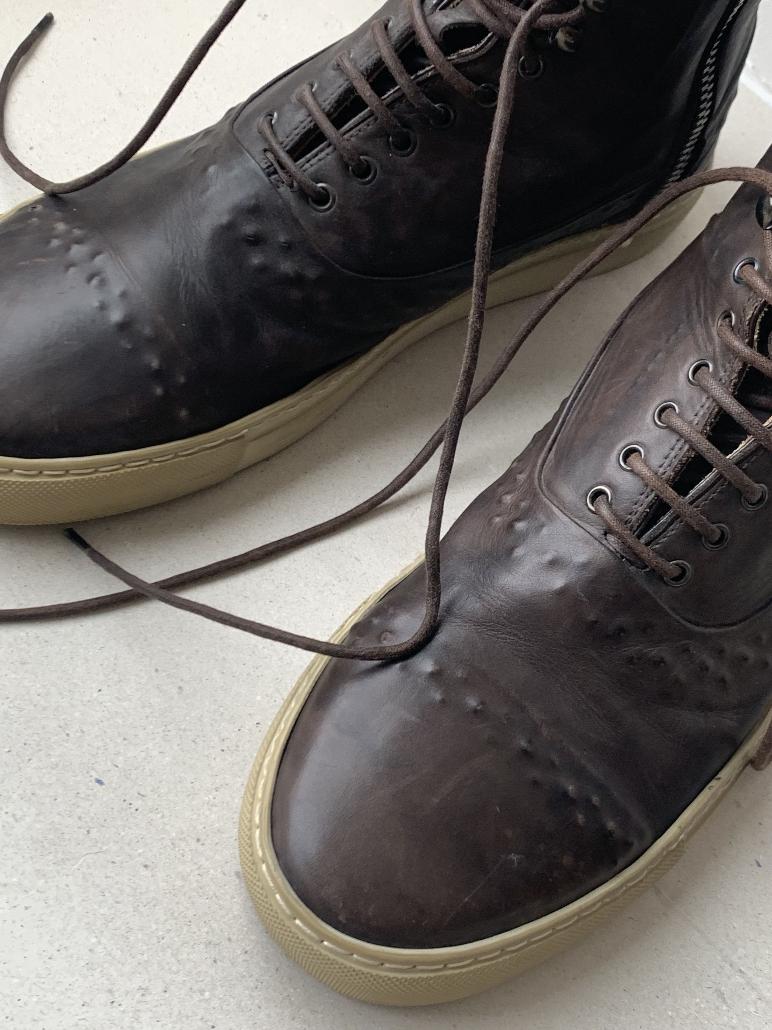 Alexander McQueen Alexander McQueen Hi-Top | Embossed Brown Leather Size US 7.5 / EU 40-41 - 4 Thumbnail