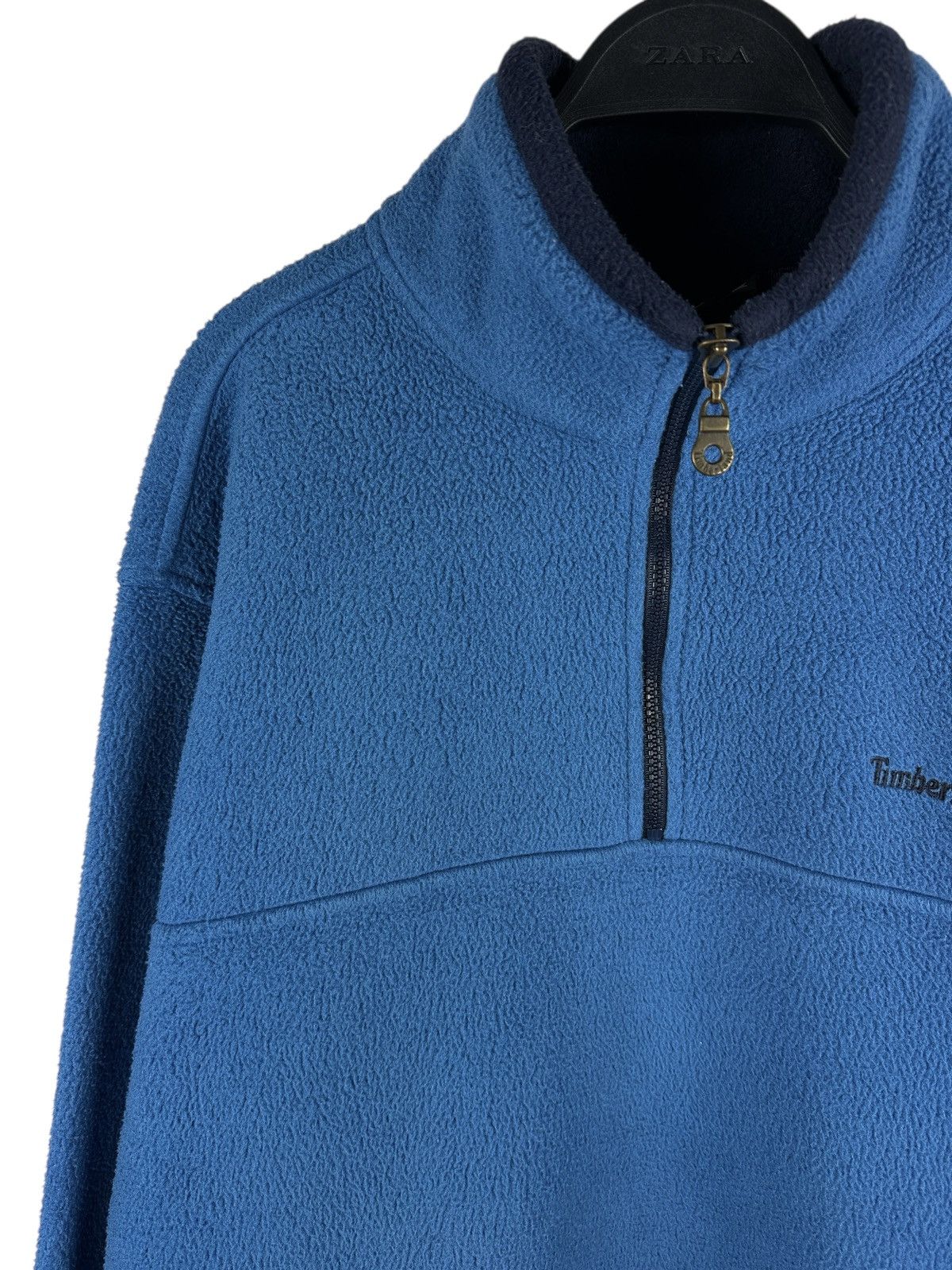 Timberland Vintage Timberland Baggy Fleece Pullover Zip Small Logo Size US M / EU 48-50 / 2 - 2 Thumbnail