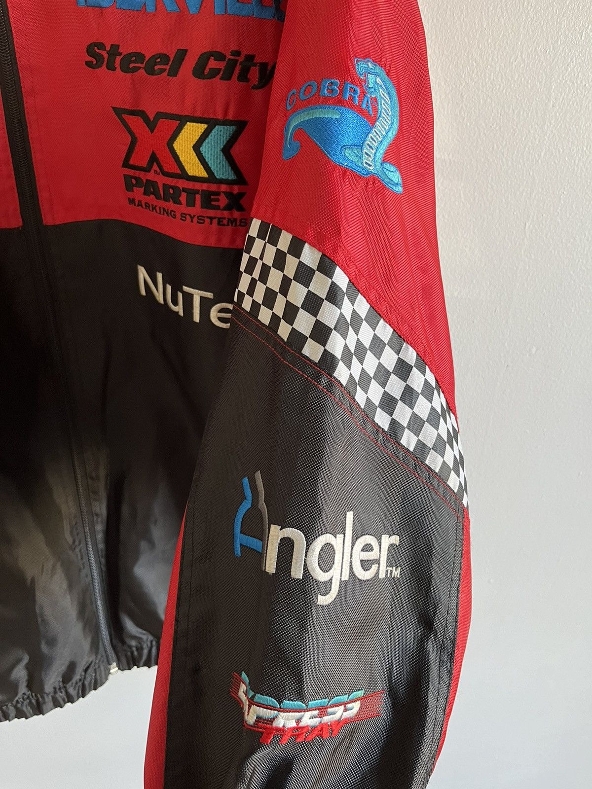 Vintage Vintage Y2K Saxon Racing Moto Patched Nylon Jacket Size US XL / EU 56 / 4 - 7 Thumbnail