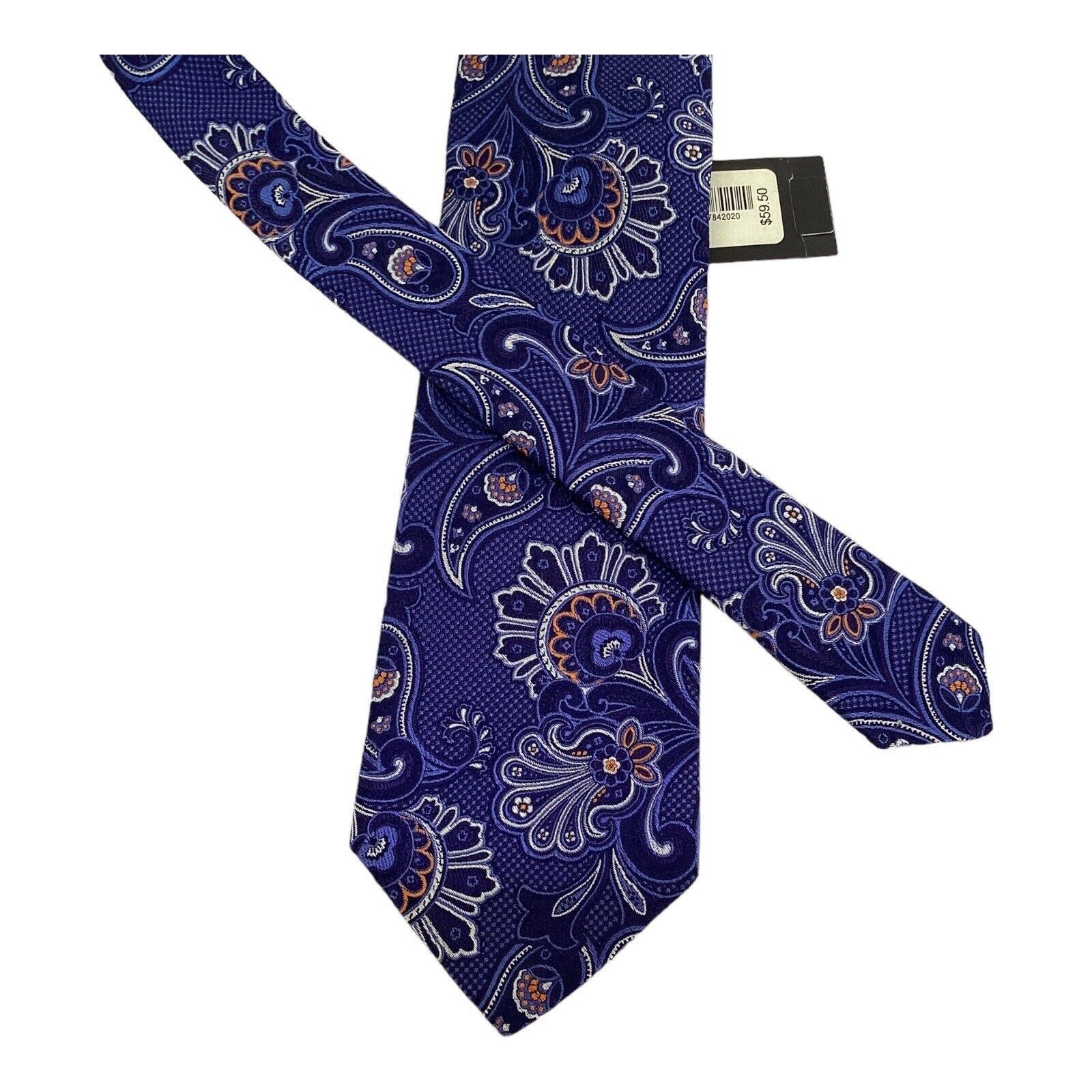 Cremieux CREMIEUX Blue Paisley Luxury Silk Tie Hand Made In Made USA Size ONE SIZE - 5 Thumbnail