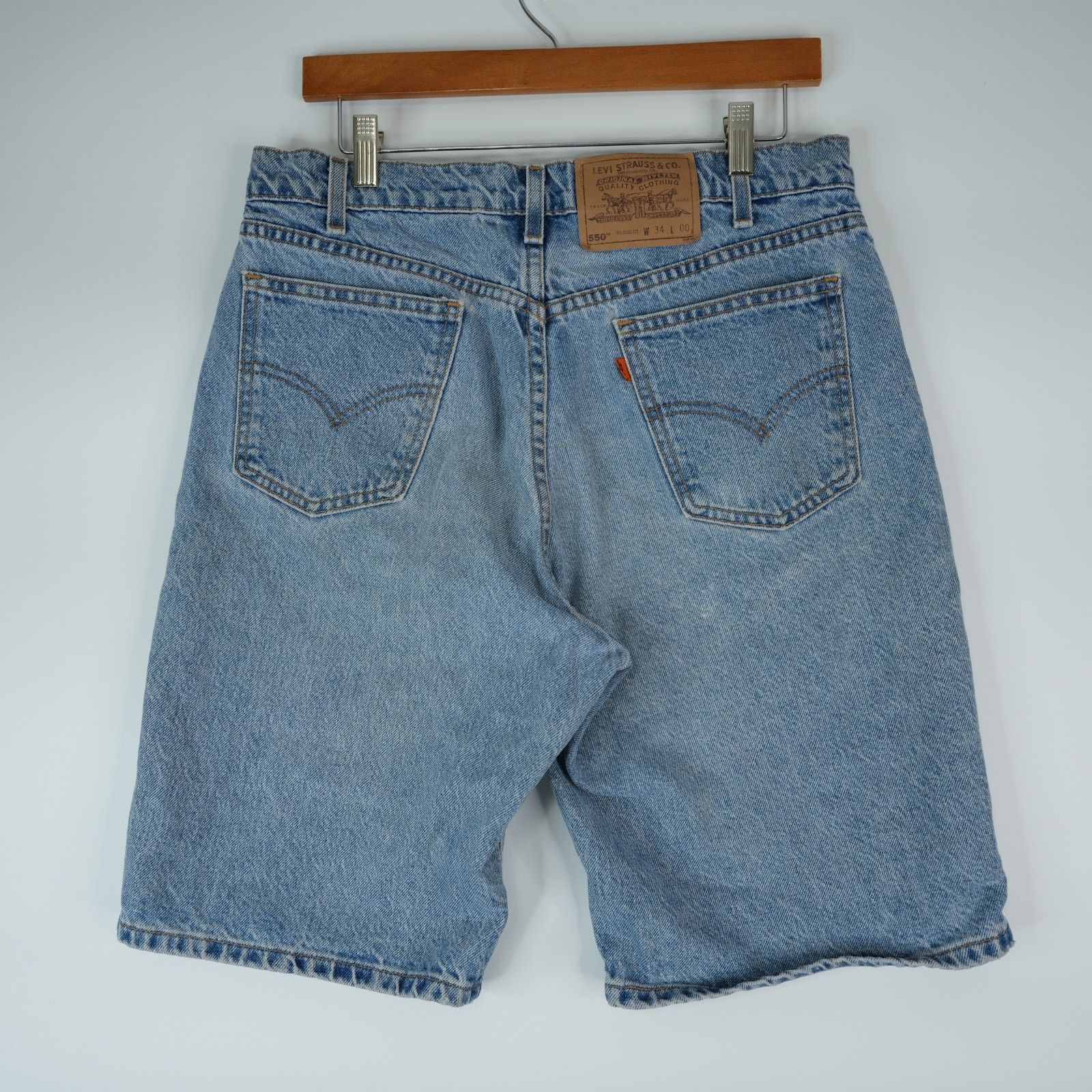 Levi's Levis 550 Shorts Mens 34x10.5 Blue Relaxed Fit Orange Tab Size US 34 / EU 50 - 2 Thumbnail