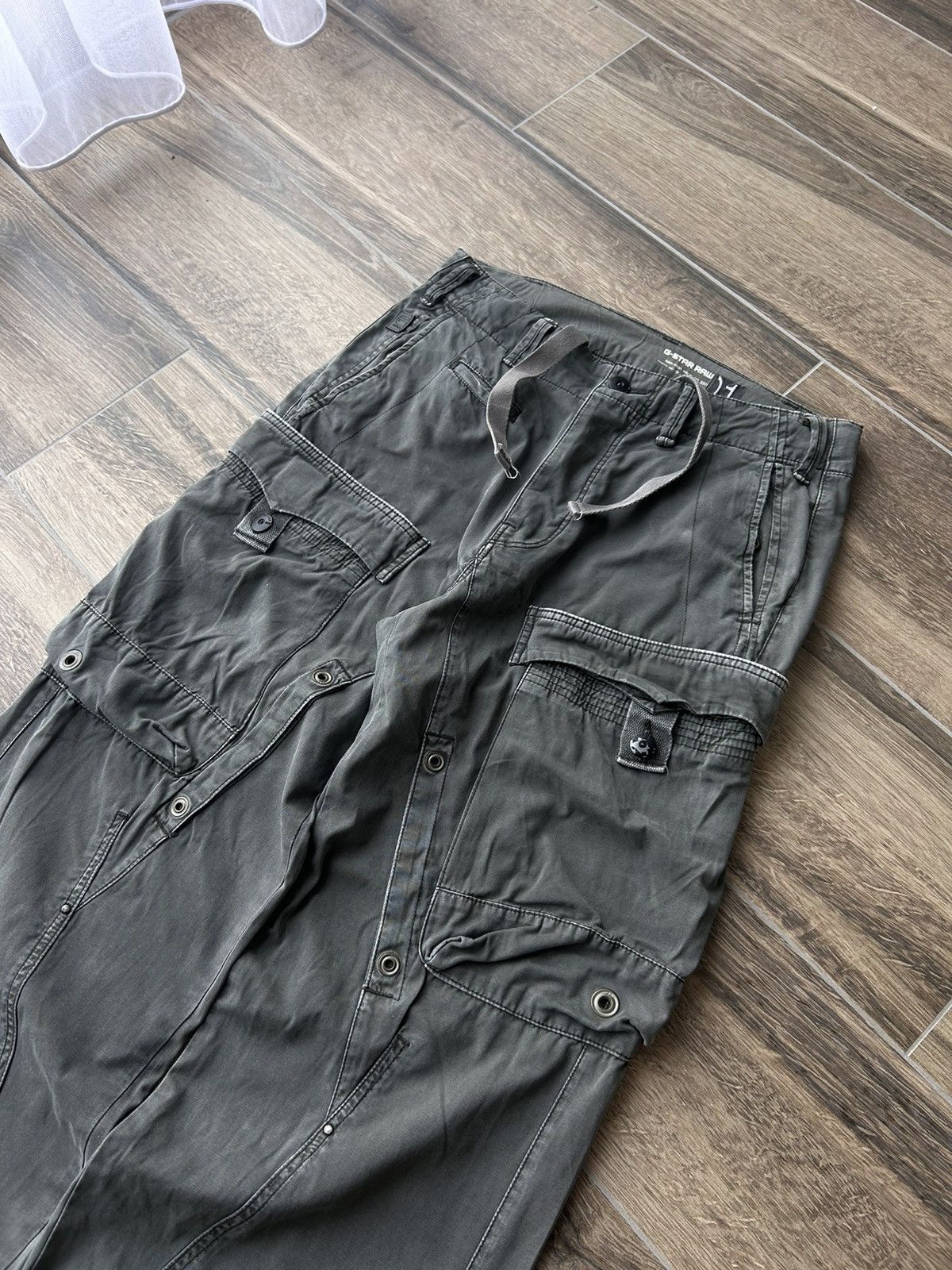 G-Star × Vintage Vintage G star Raw cargo 3301 pants mens y2k faded Size US 32 / EU 48 - 3 Thumbnail