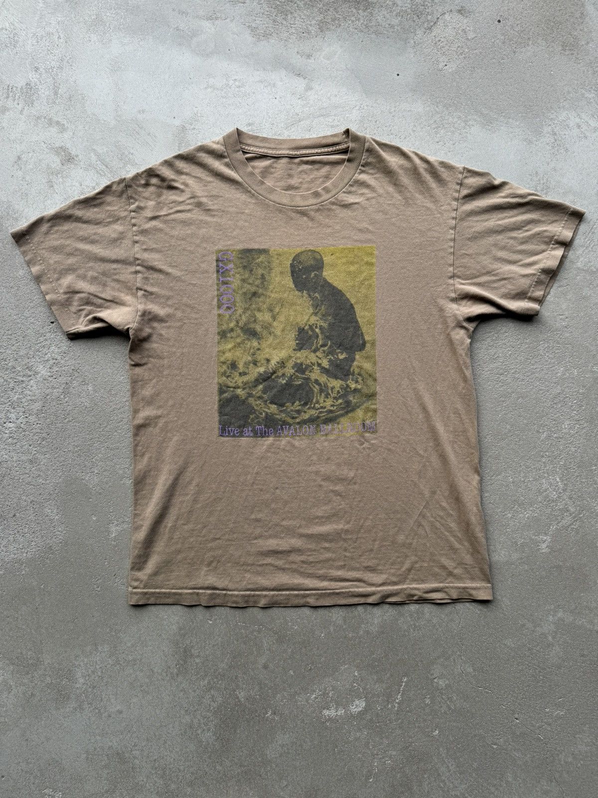 image of Band Tees x Gx1000 The Burning Monk Ratm Style Tshirt in Brown, Men's (Size Large)